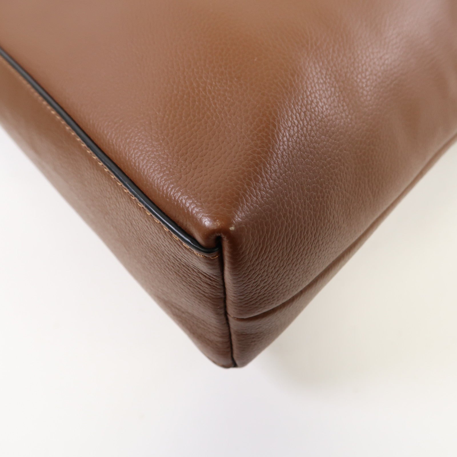 COACH 【激減優惠】牛皮皮革2 Way Shoulder銀扣手挽肩背兩用袋啡色