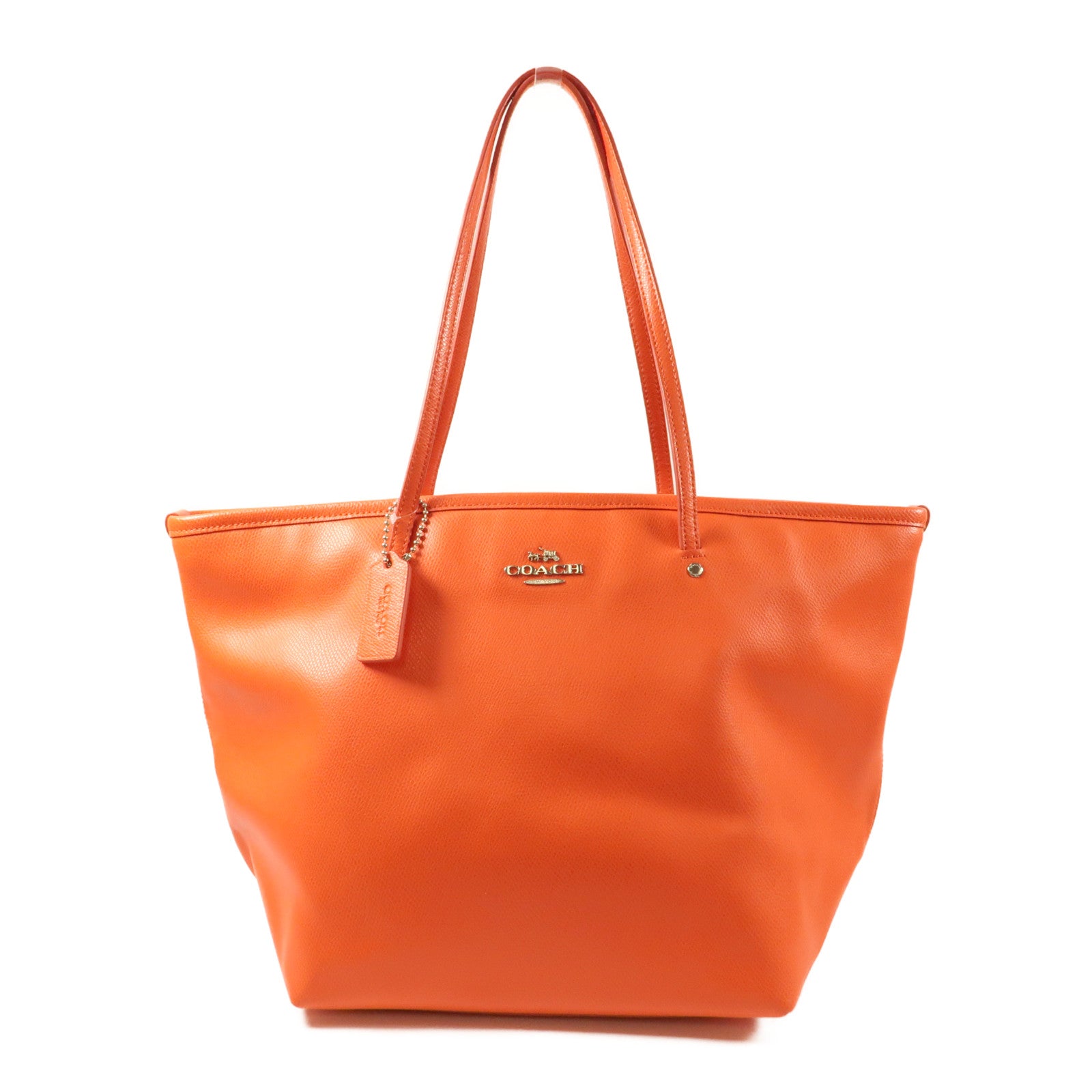 COACH 牛皮皮革Tote Bag銀扣手挽袋