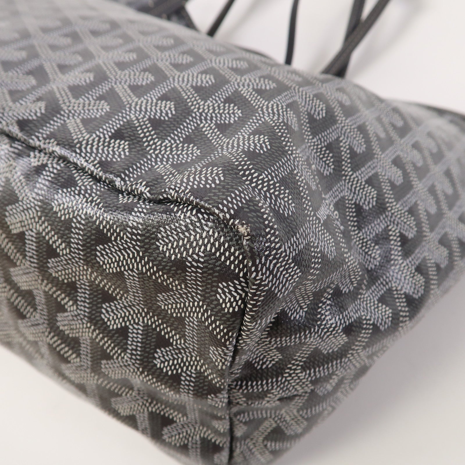 GOYARD 塗層帆布Saint Louis銀扣手挽袋灰色