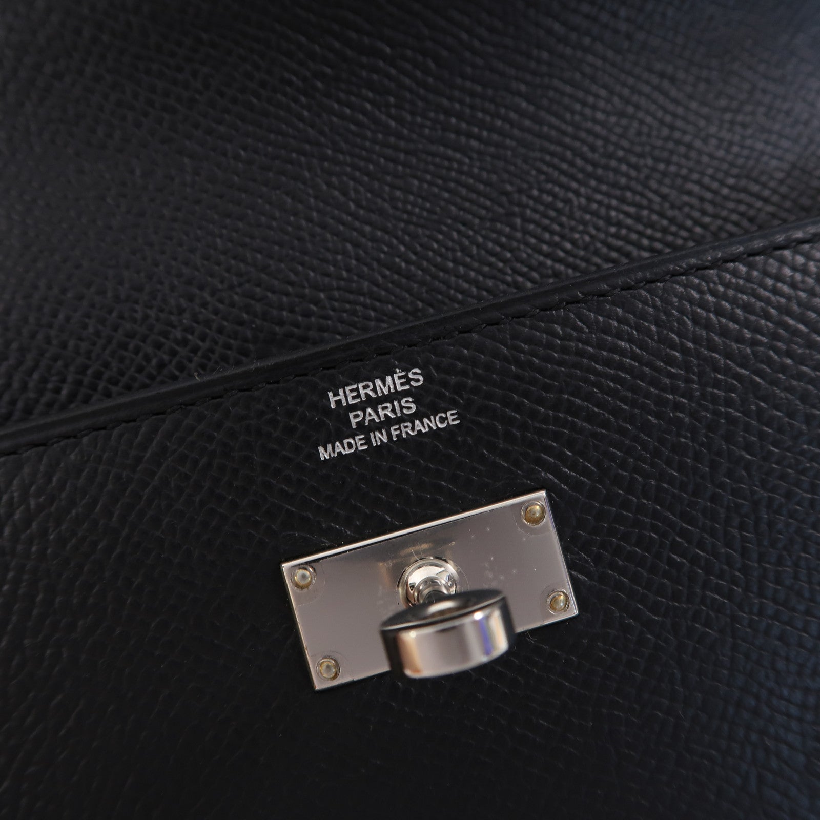 HERMES Epsom皮革Kelly Wallet銀扣長錢包Noir/黑色