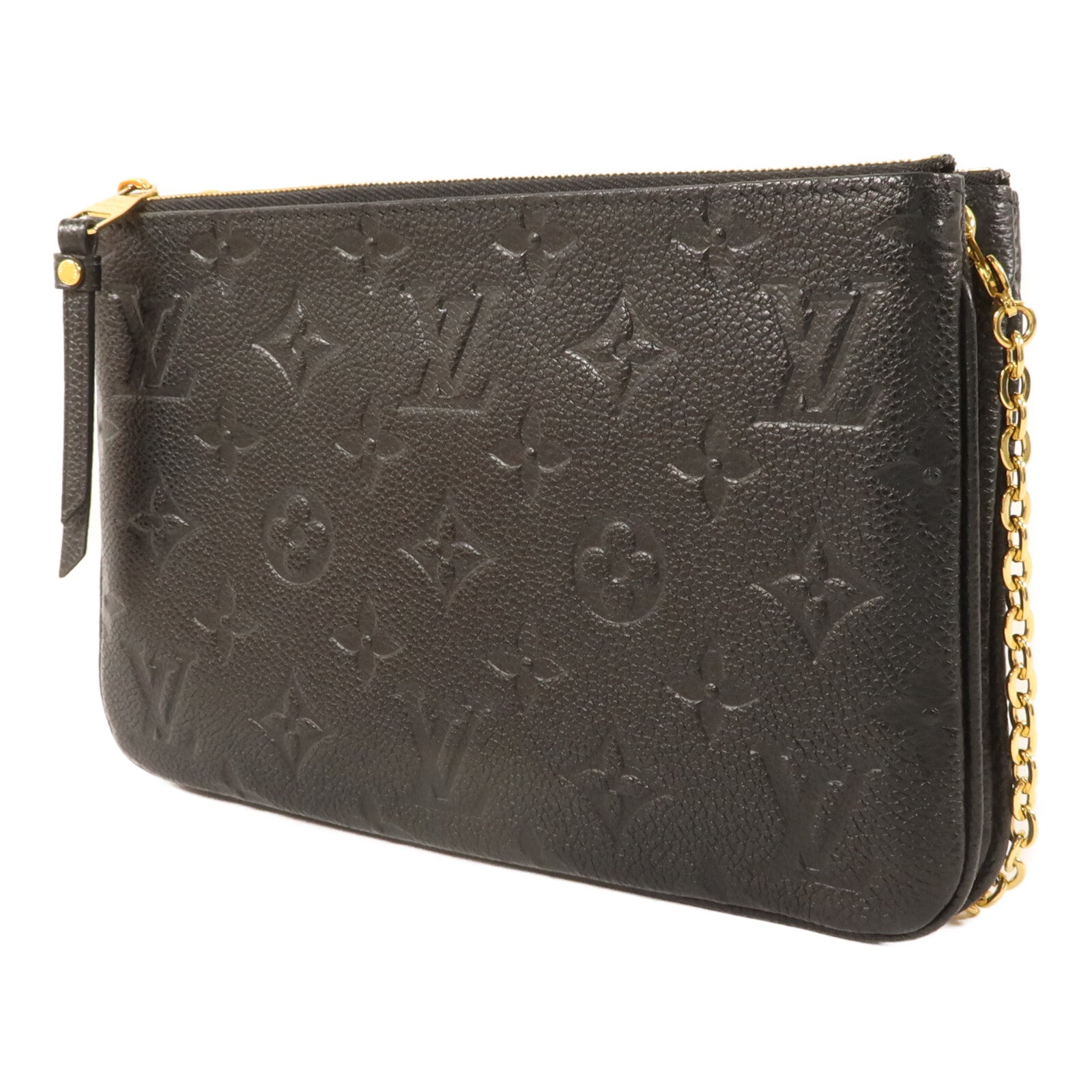 LOUIS VUITTON Monogram Empreinte Double Zip Pochette鏈帶肩背袋