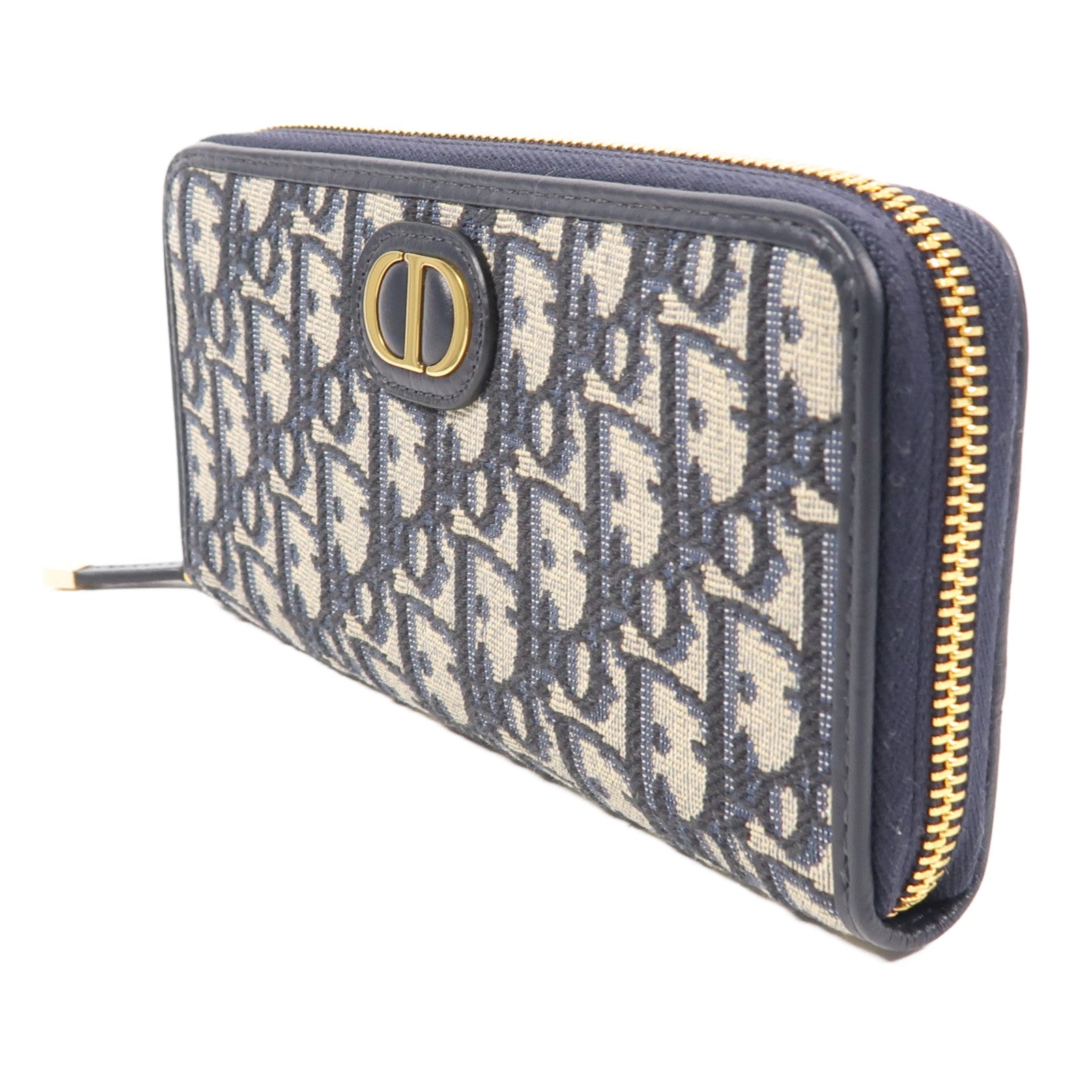 Dior 帆布30 Montaigne Voyageur金扣長錢包