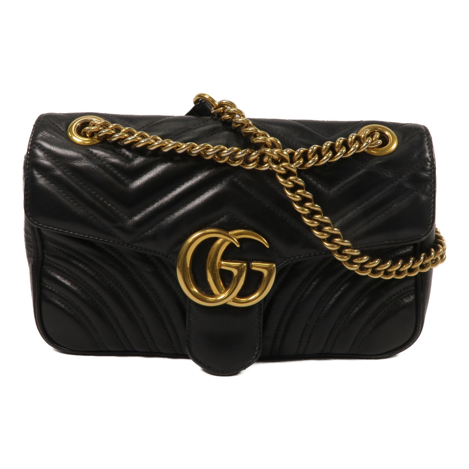 GUCCI 牛皮皮革GG Marmont鏈帶肩背袋