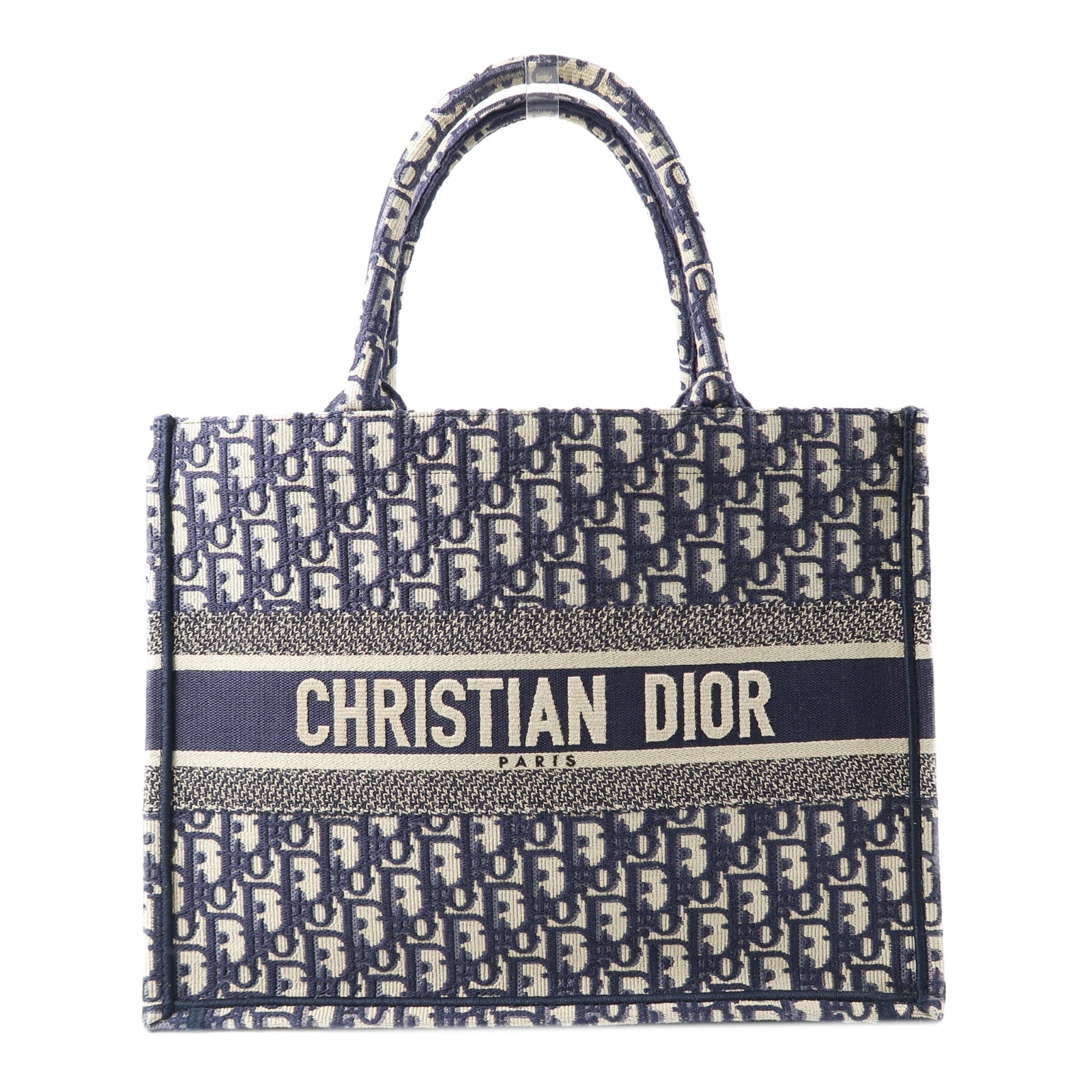 Dior 帆布Book Tote手挽袋深藍色/米色