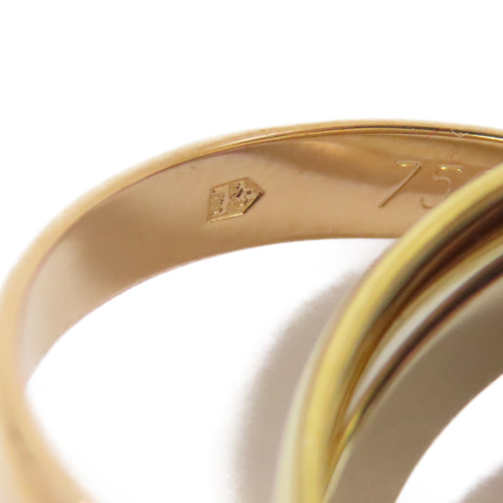 CARTIER 18K黃金/白金/玫瑰金Les Must De Trinity戒指Cartier#50/US#5.25