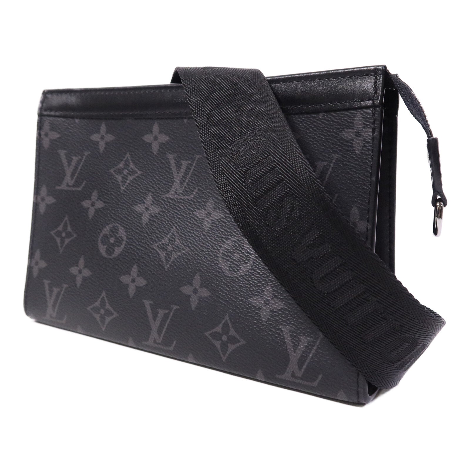 LOUIS VUITTON Monogram Eclipse Gaston銀扣肩背袋