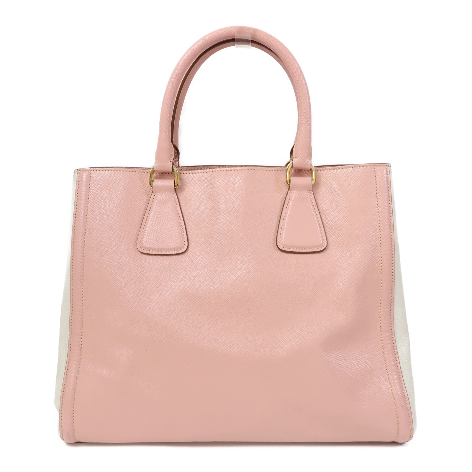 PRADA 牛皮皮革Shoulder Bag金扣手挽肩背兩用袋粉紅色