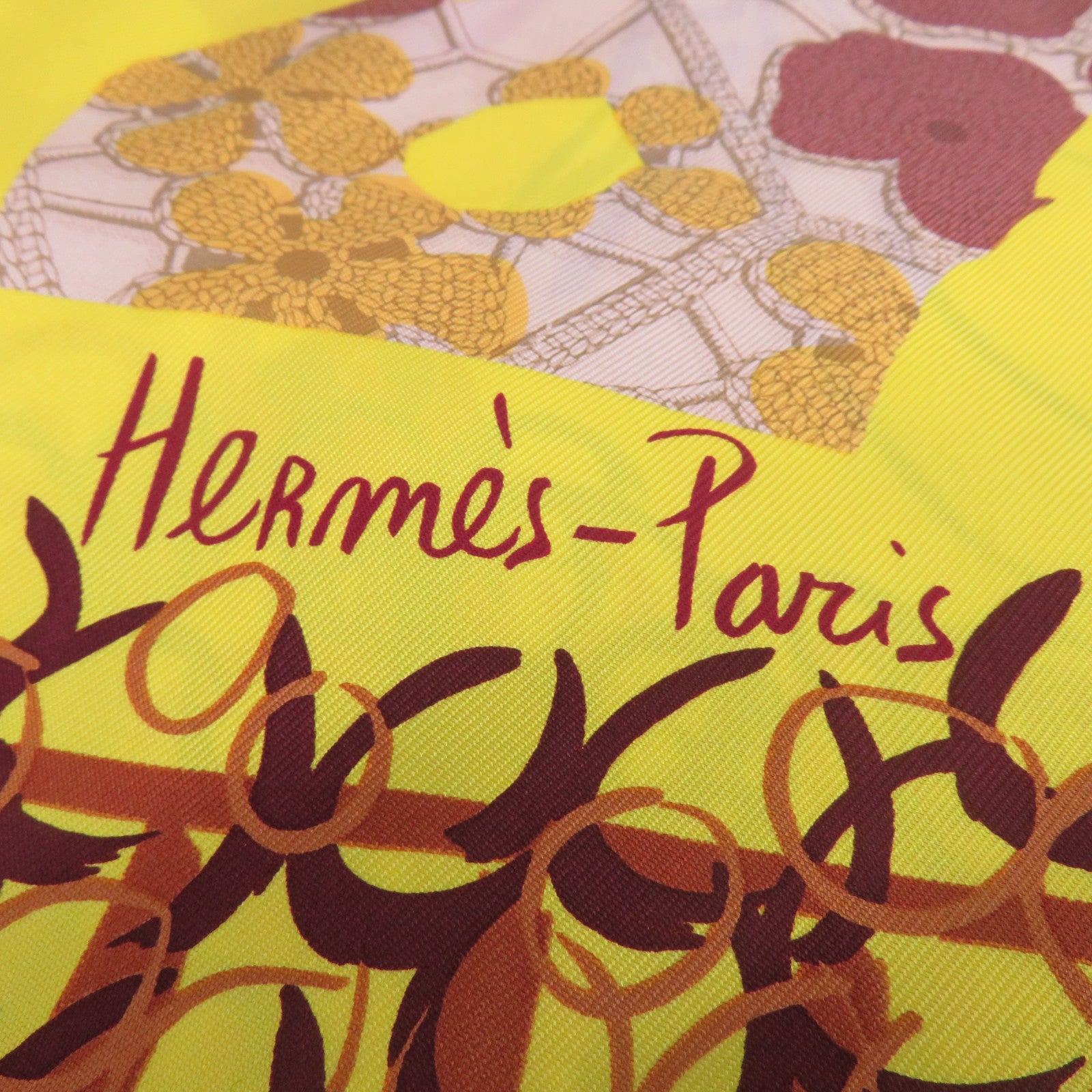 HERMES 【激減優惠】絲質Scarf絲巾黃色