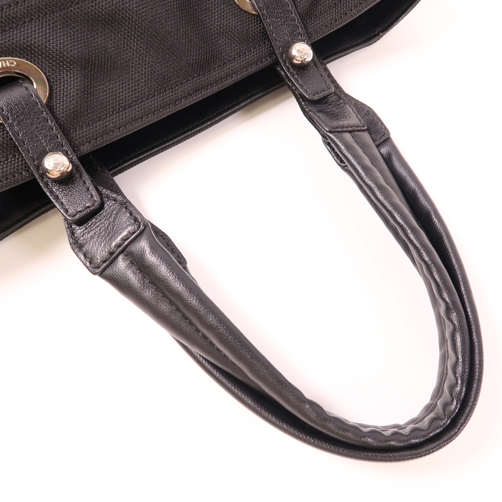 CHANEL 牛皮皮革Handbag銀扣手挽袋