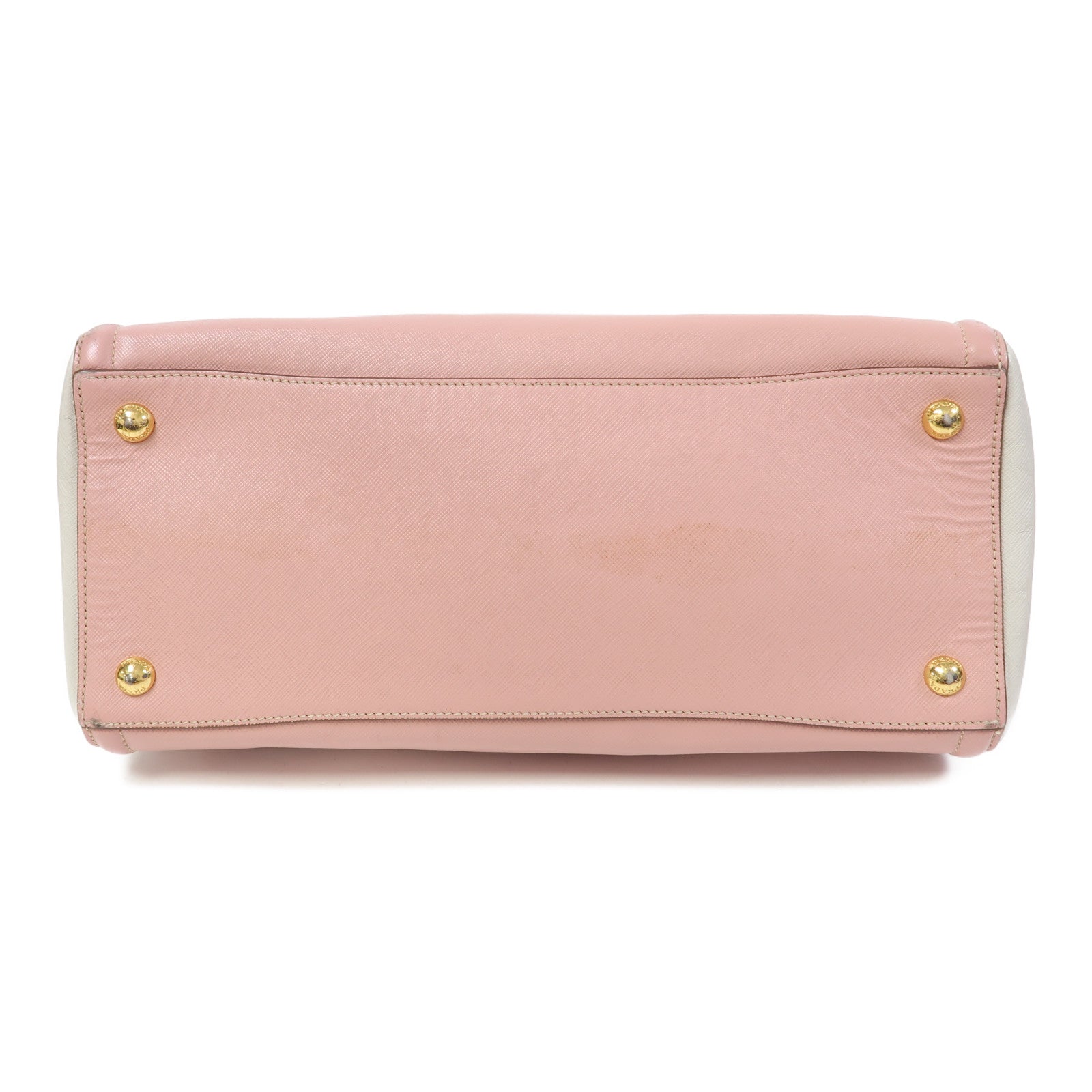 PRADA 牛皮皮革Shoulder Bag金扣手挽肩背兩用袋粉紅色