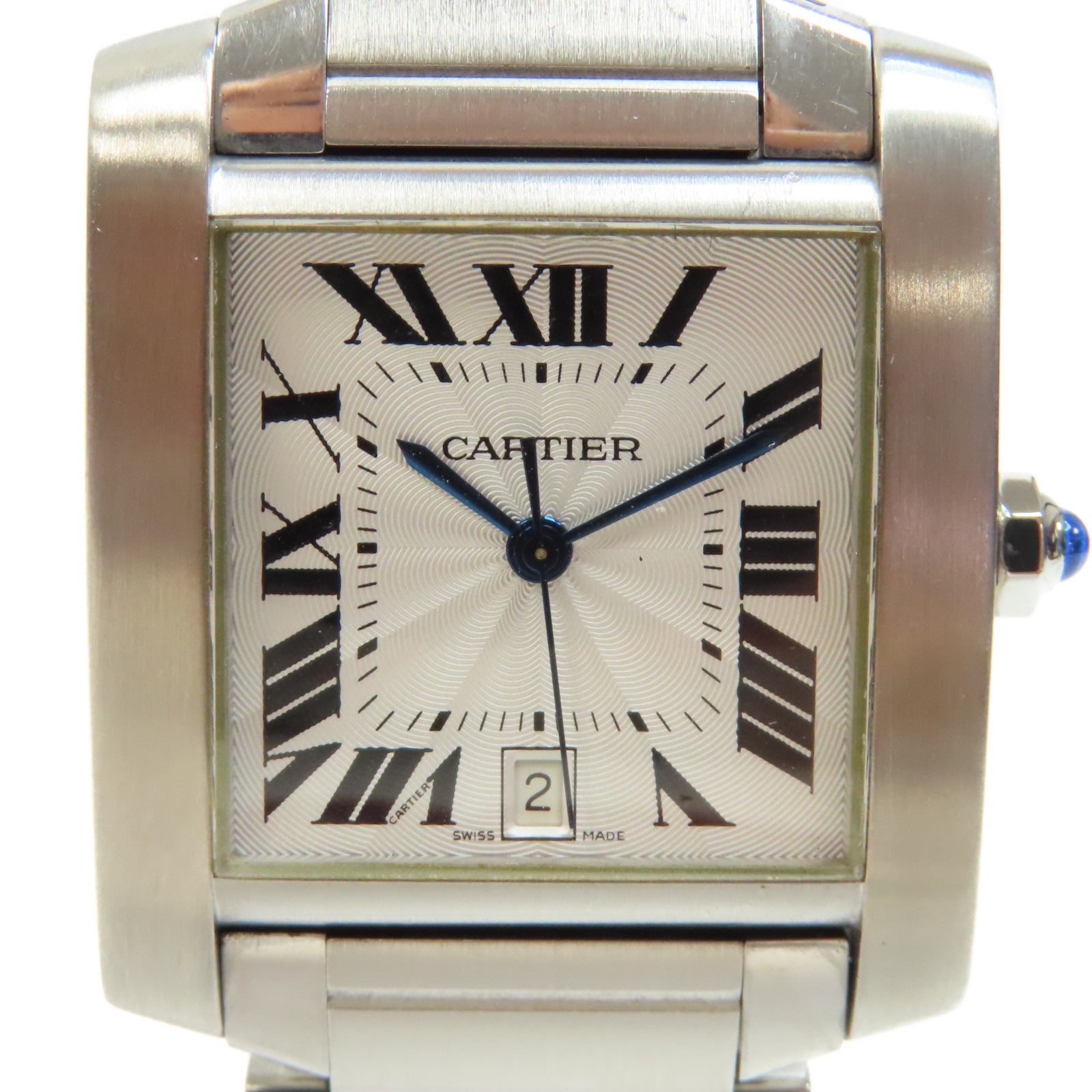CARTIER Tank Francaise不鏽鋼手錶自動機芯白色