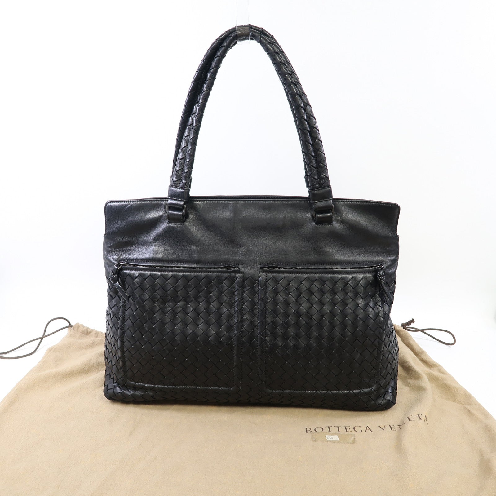 BOTTEGA VENETA 織紋牛皮皮革Shoulder Bag肩背袋黑色