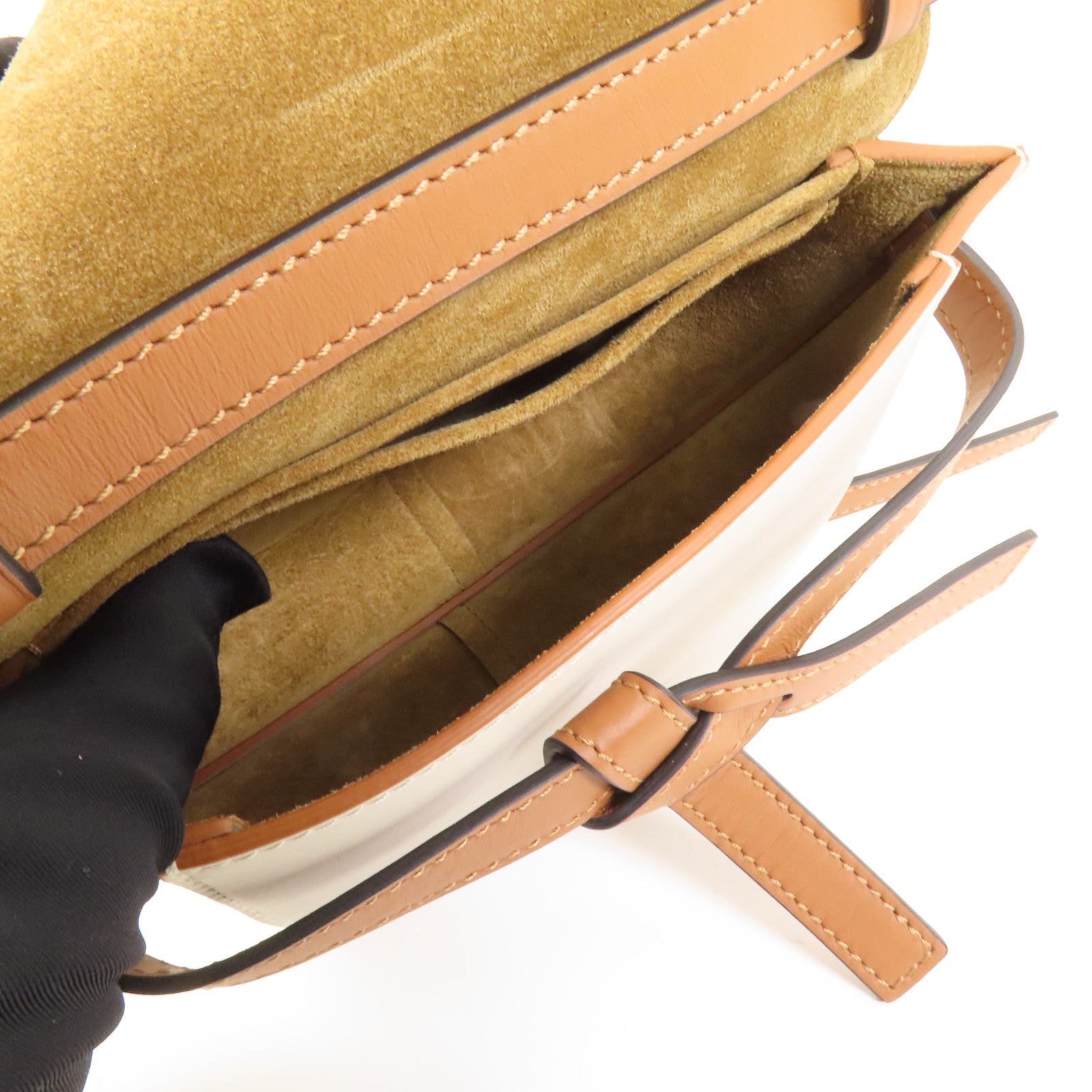 LOEWE 牛皮皮革Mini Gate金扣肩背袋
