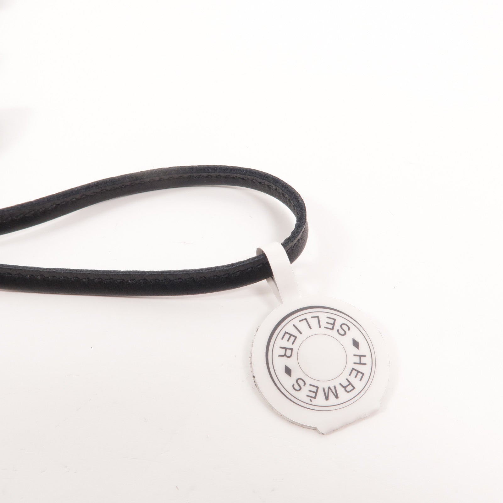 HERMES Milo皮革Seahorse Charm掛飾Noir