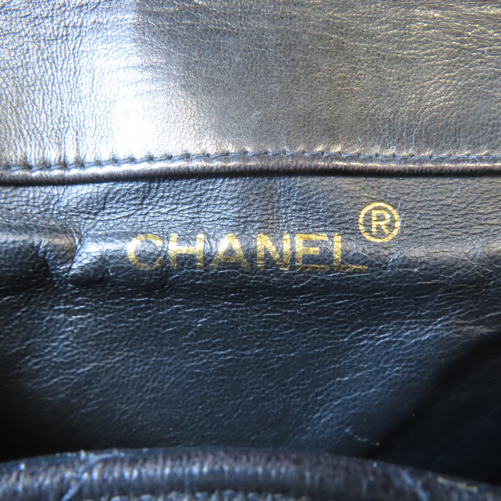 CHANEL 菱格羊皮皮革Vintage Backpack金扣背包黑色