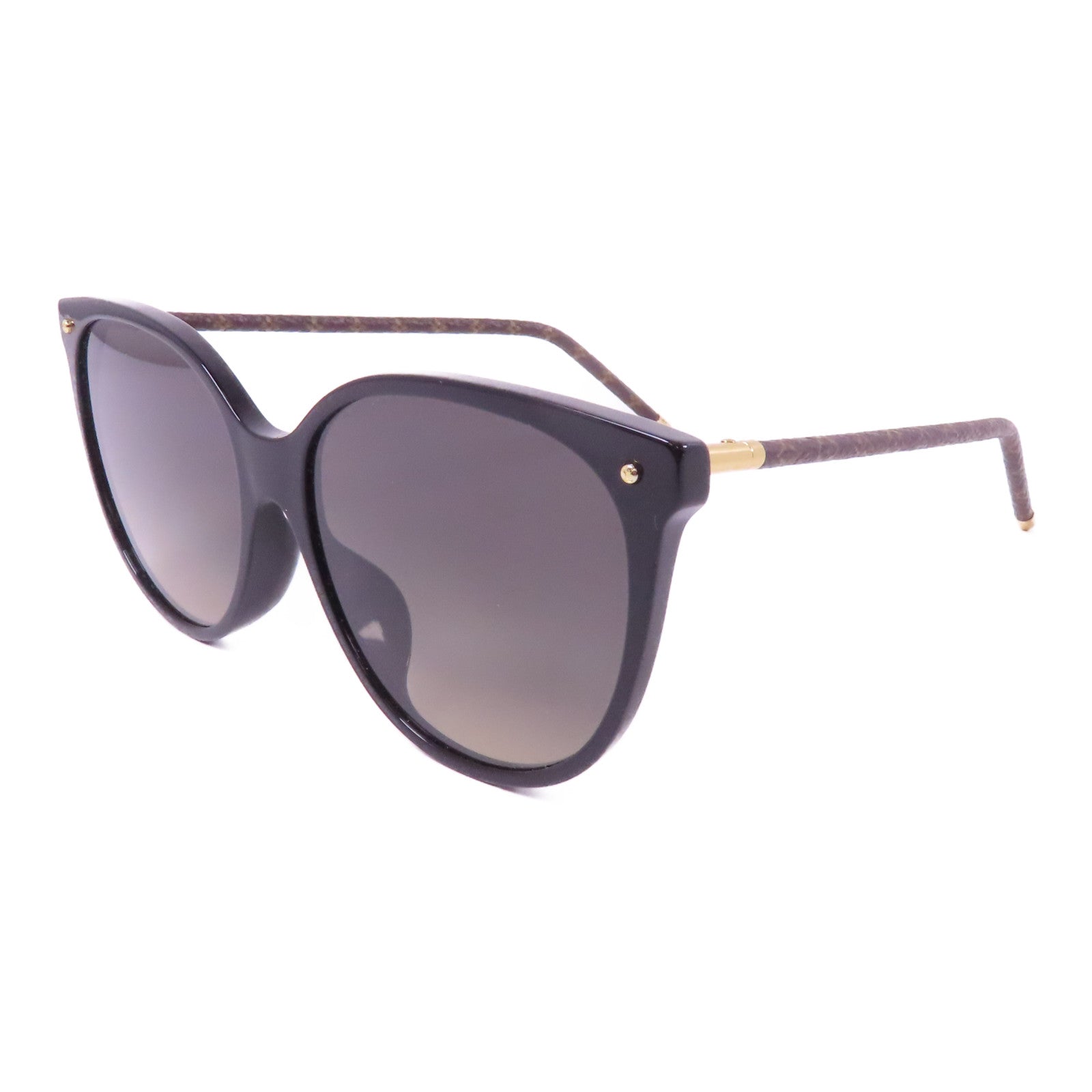 LOUIS VUITTON PVC/金屬Sunglasses金扣太陽眼鏡黑色/棕色