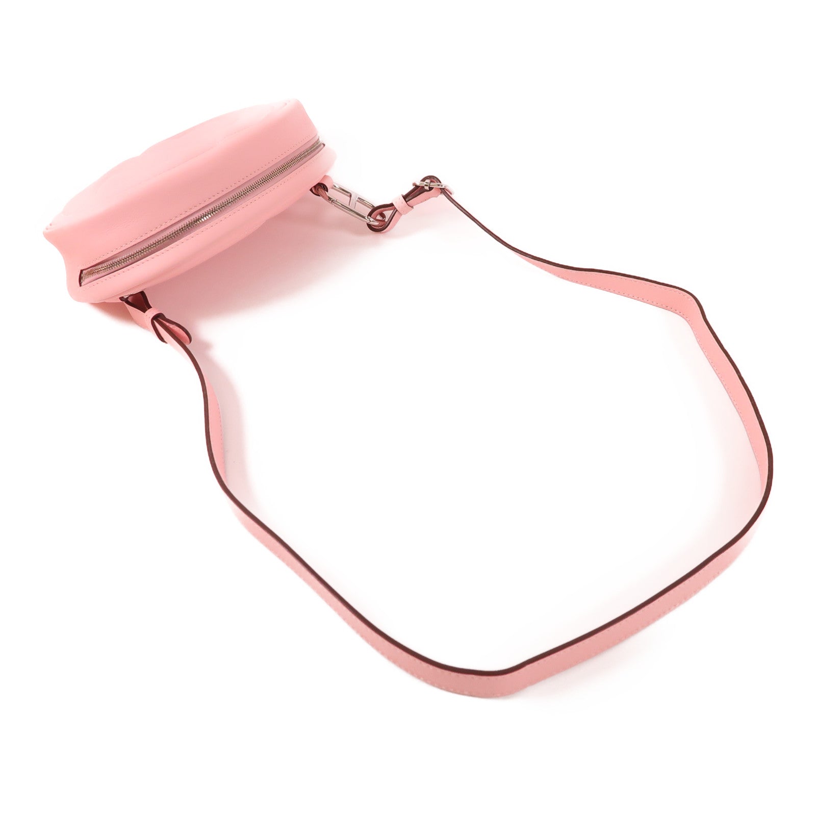 HERMES Swift皮革In The Loop Belt Bag銀扣腰包3Q Rose Sakura