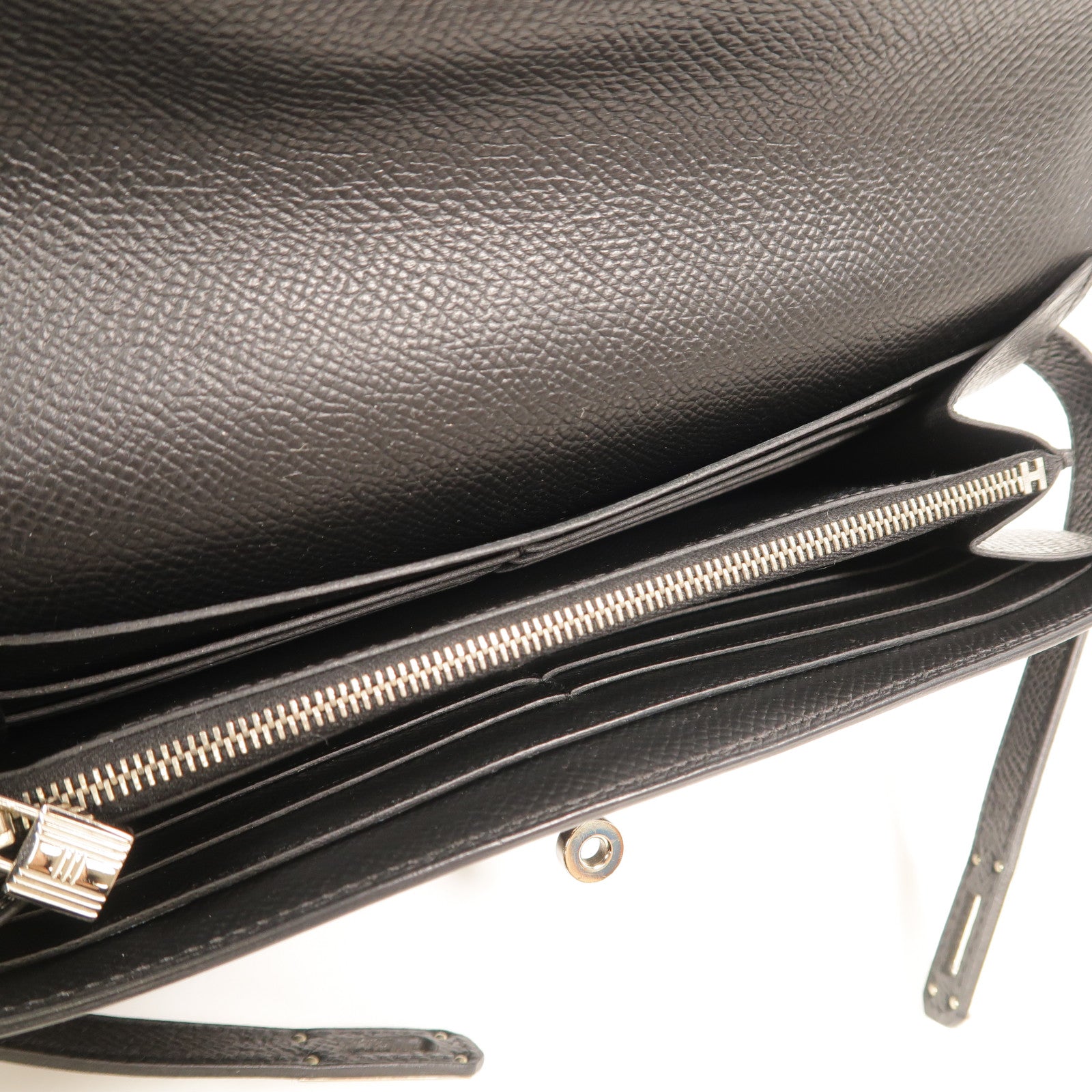 HERMES Epsom皮革Kelly Wallet長錢包Noir