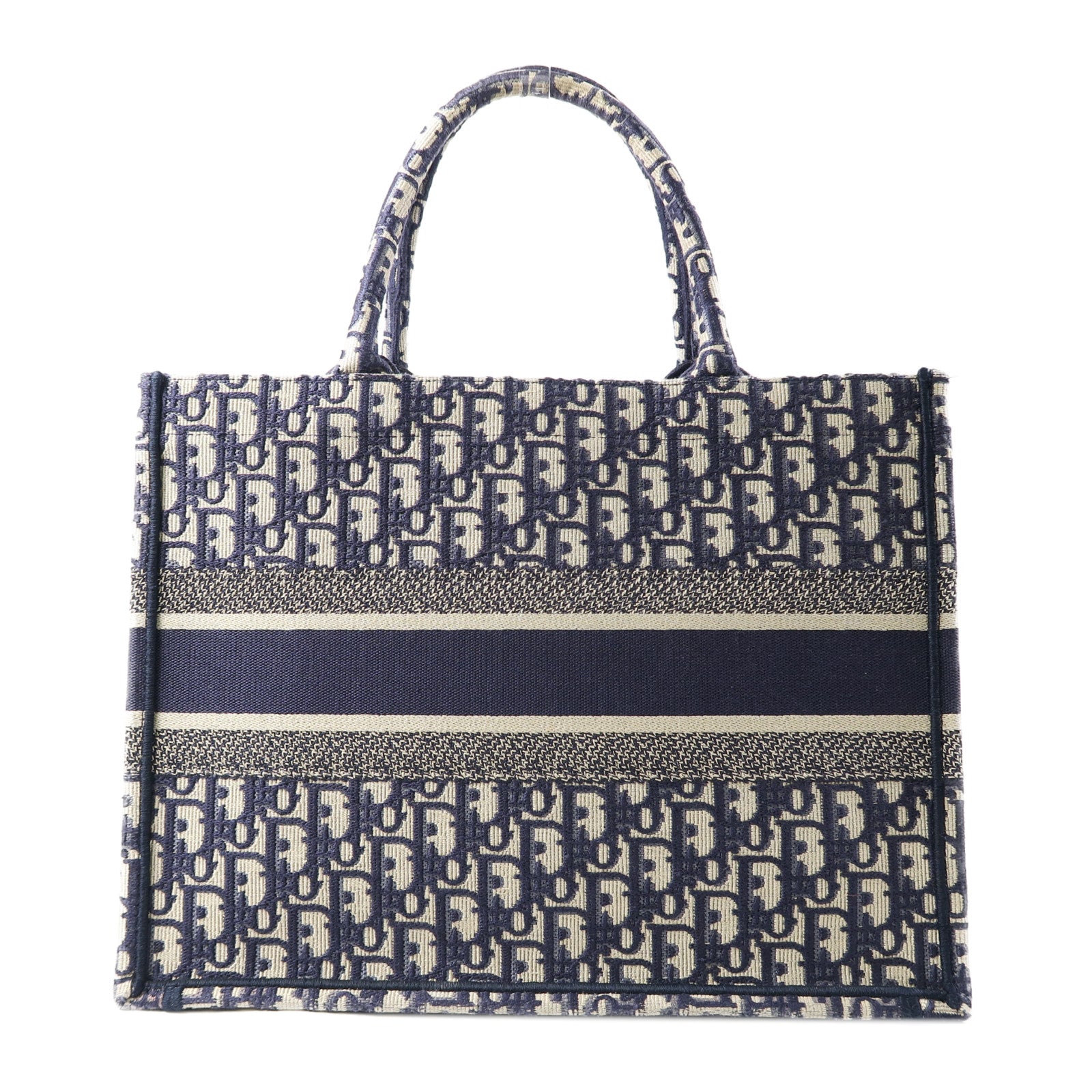 Dior 帆布Book Tote手挽袋深藍色/米色