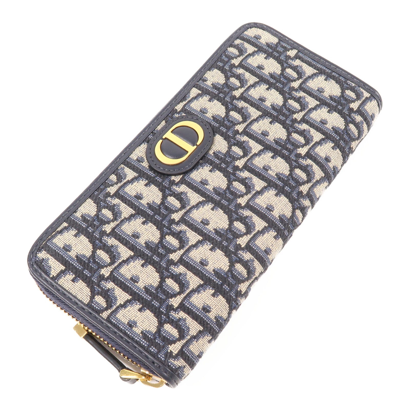 Dior 帆布30 Montaigne Voyageur金扣長錢包