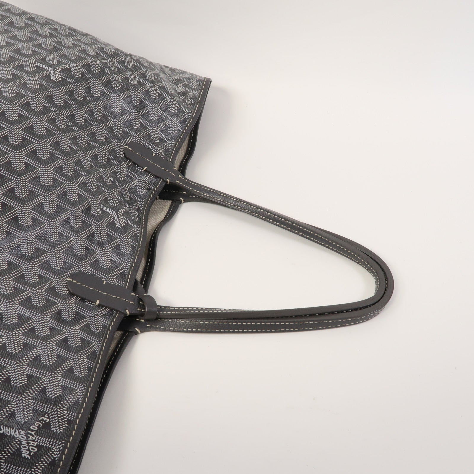 GOYARD 塗層帆布Saint Louis銀扣手挽袋灰色