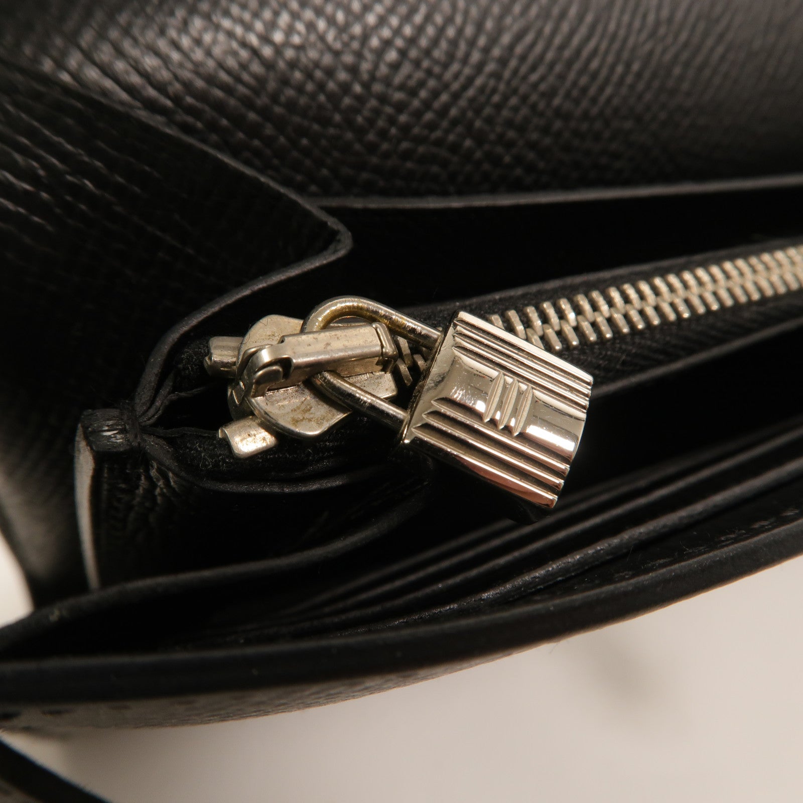 HERMES Epsom皮革Kelly Wallet長錢包Noir