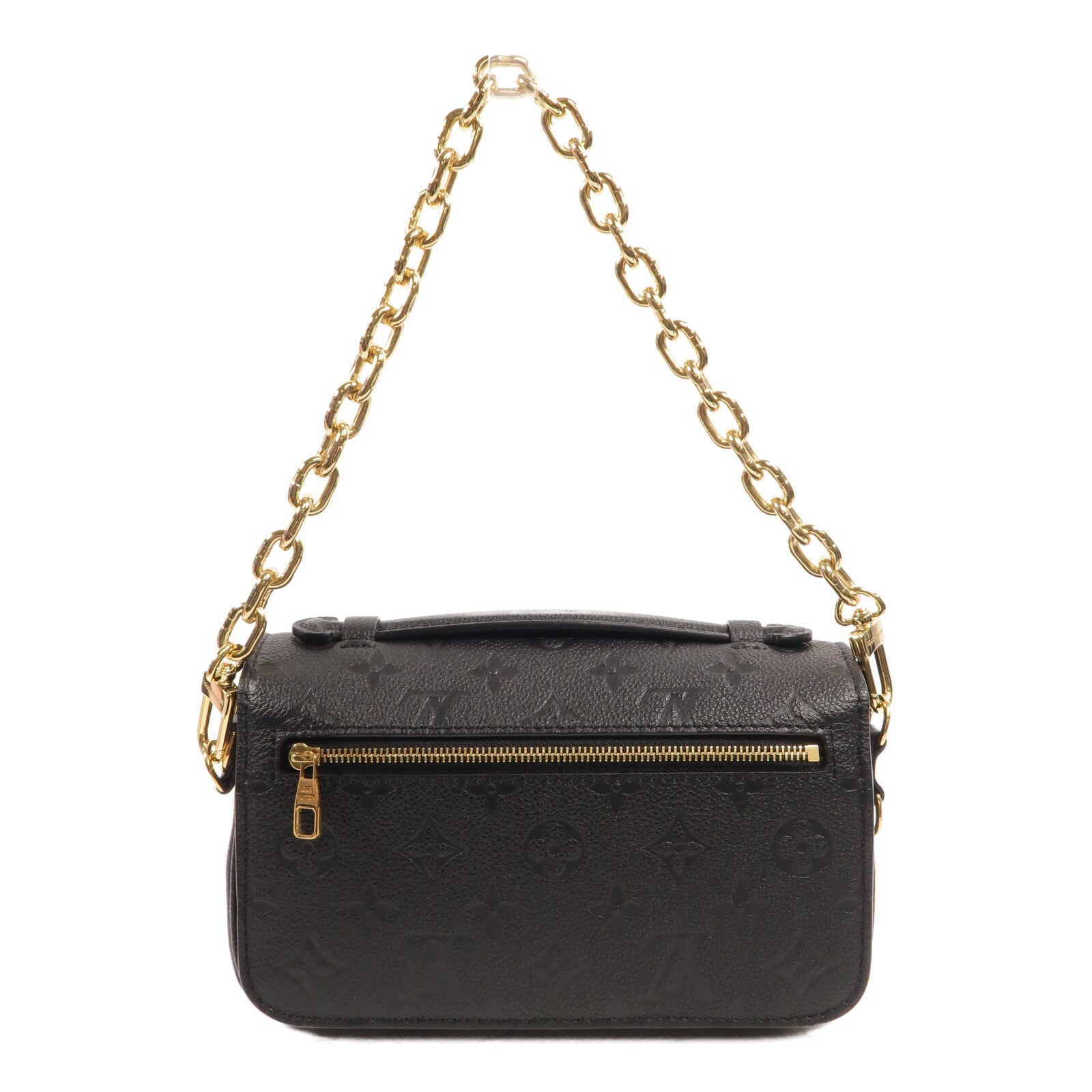 LOUIS VUITTON Monogram Empreinte Pochette Metis East West鏈帶手挽肩背兩用袋