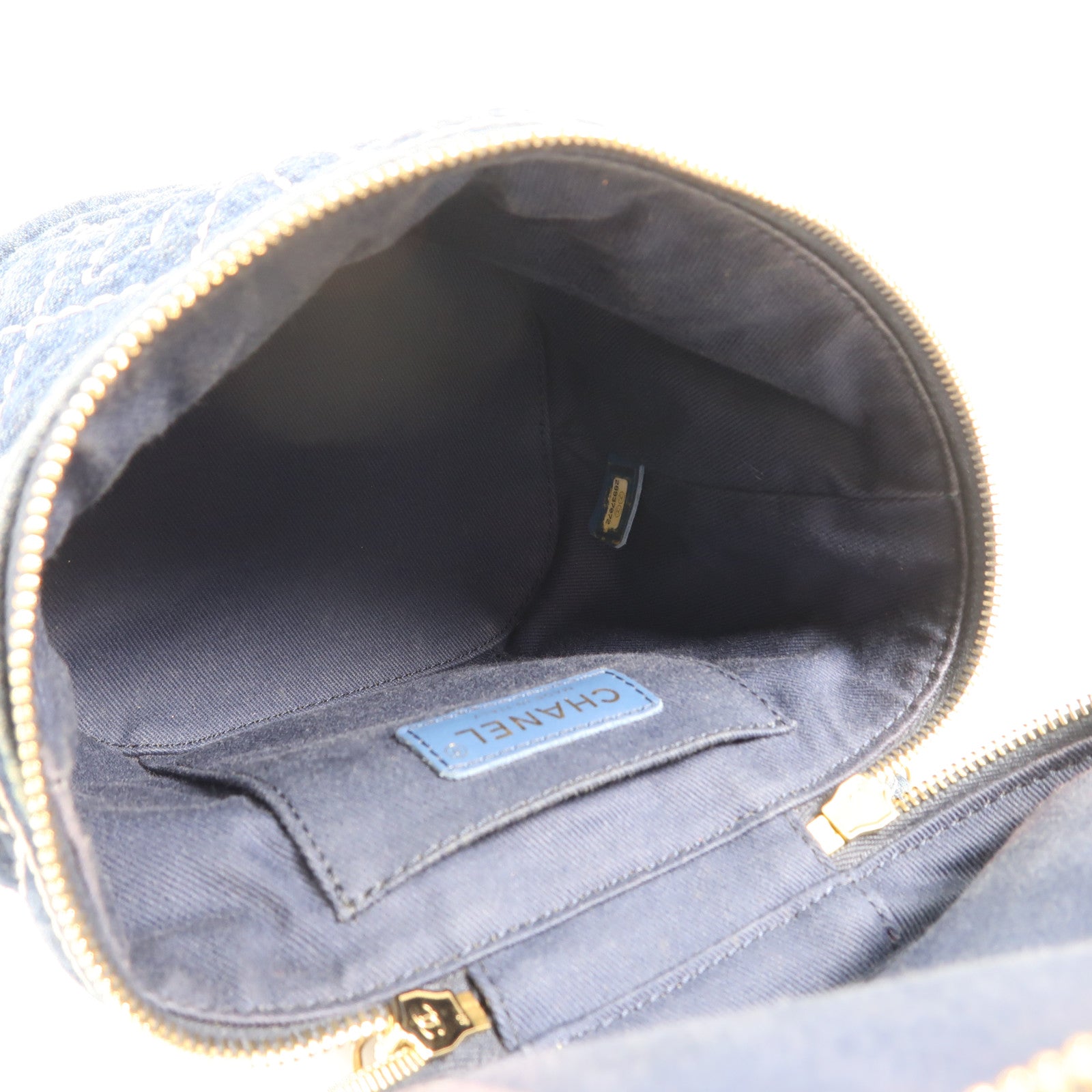 CHANEL 牛仔布Vanity Bag金扣手挽肩背兩用袋