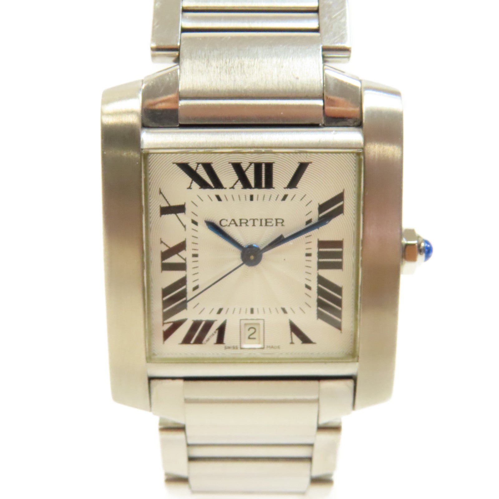 CARTIER Tank Francaise不鏽鋼手錶自動機芯白色