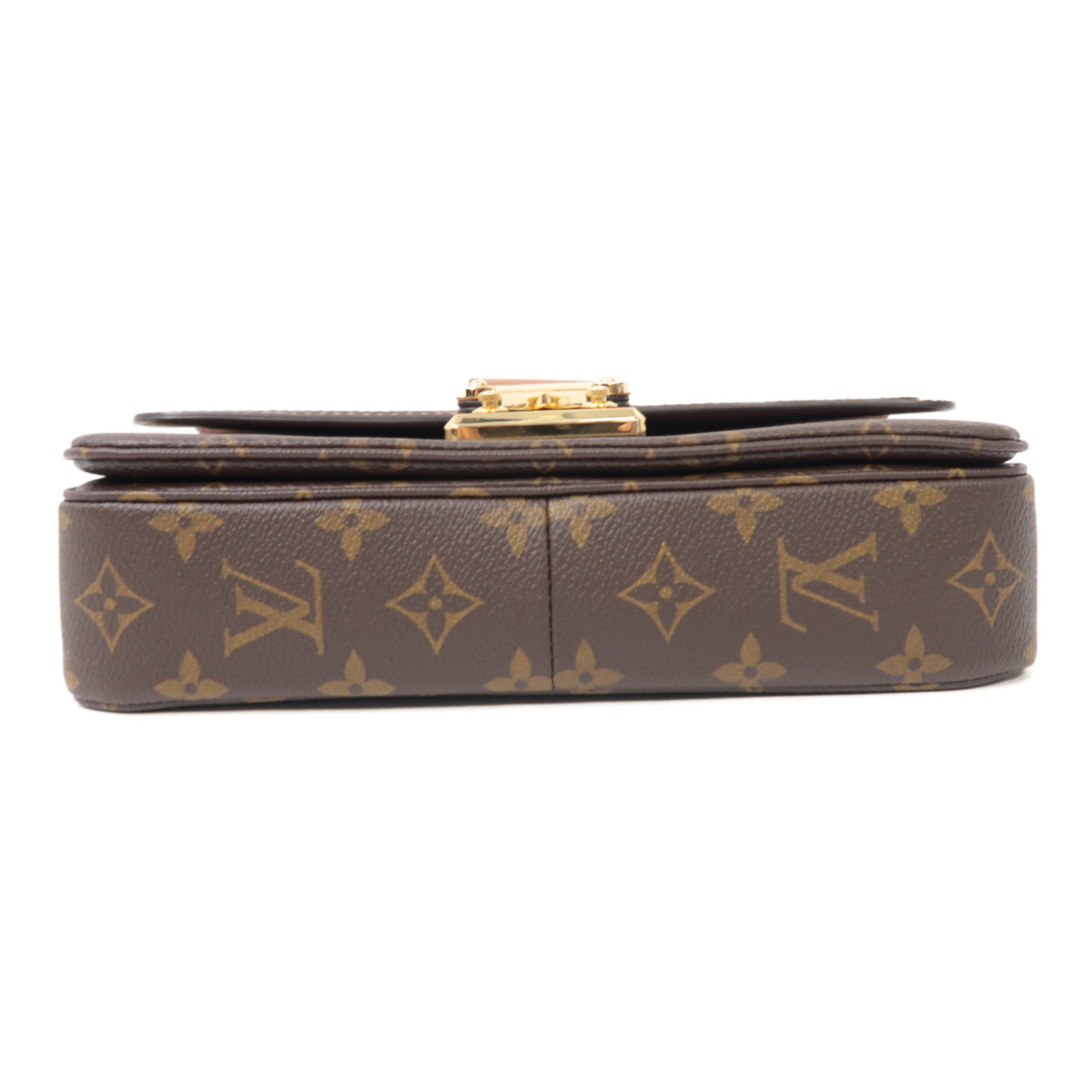 LOUIS VUITTON Monogram Marceau金扣鏈帶肩背袋棕色