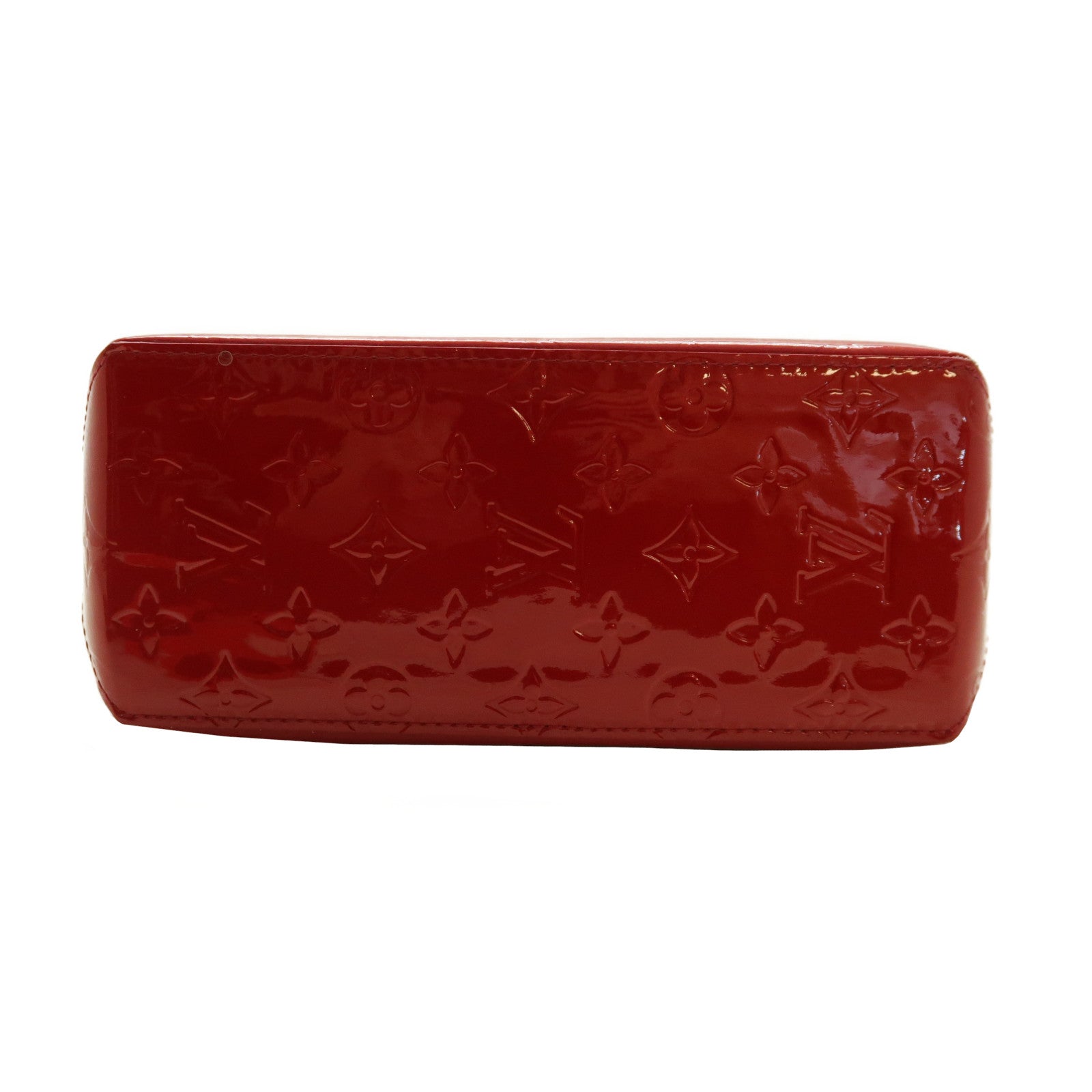 LOUIS VUITTON Vernis Reade PM金扣手挽袋紅色