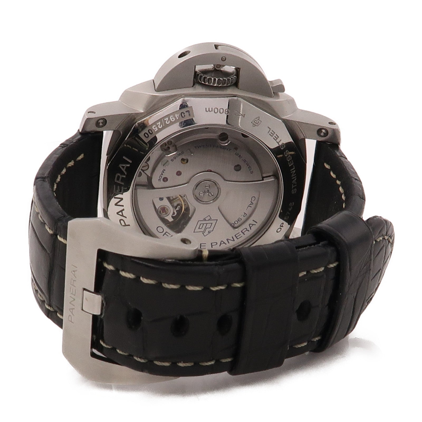 PANERAI Luminor Marina 1950不鏽鋼/皮革帶手錶自動機芯黑色