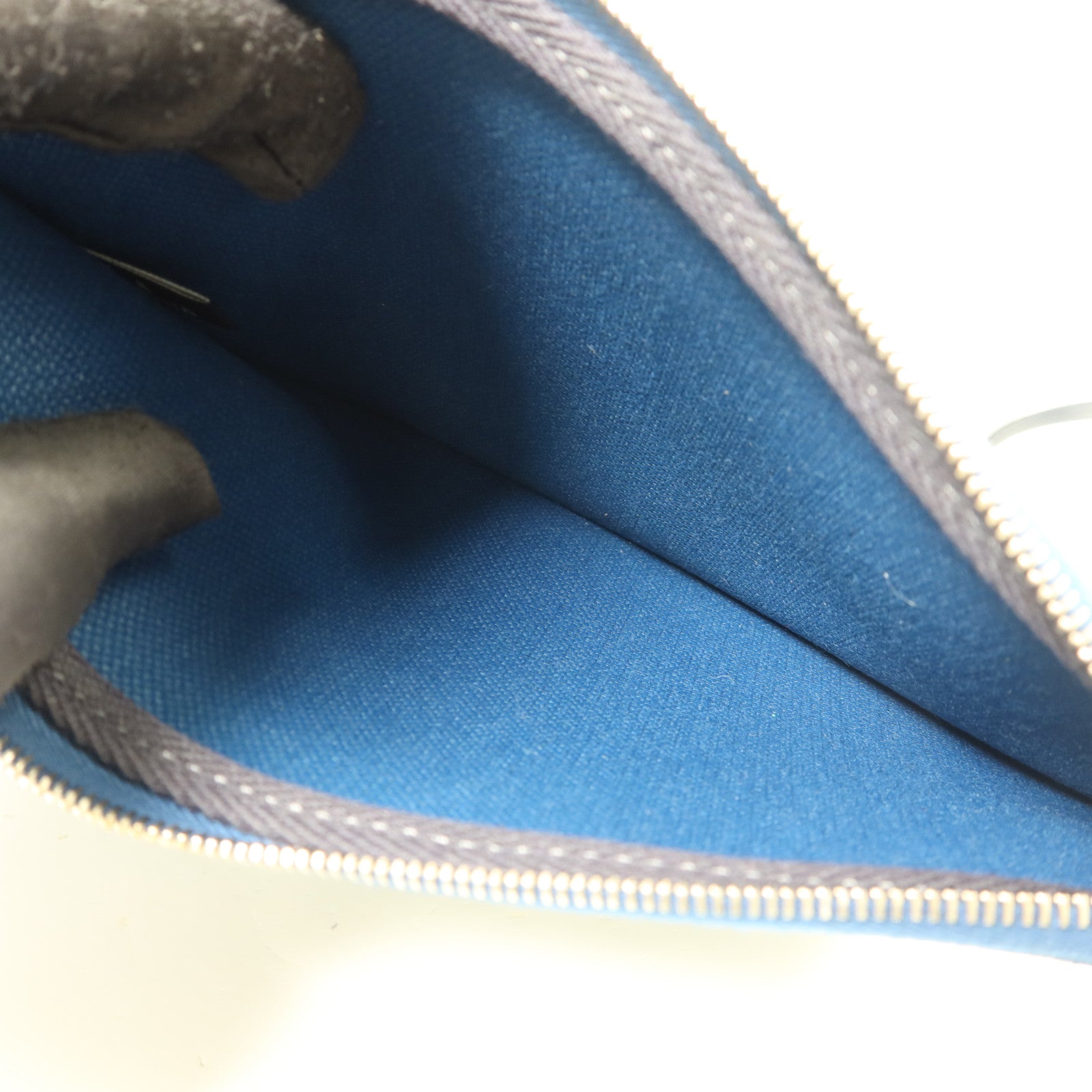 HERMES 帆布Herbag Backpack銀扣背包Deep Blue/Bleu Nuit