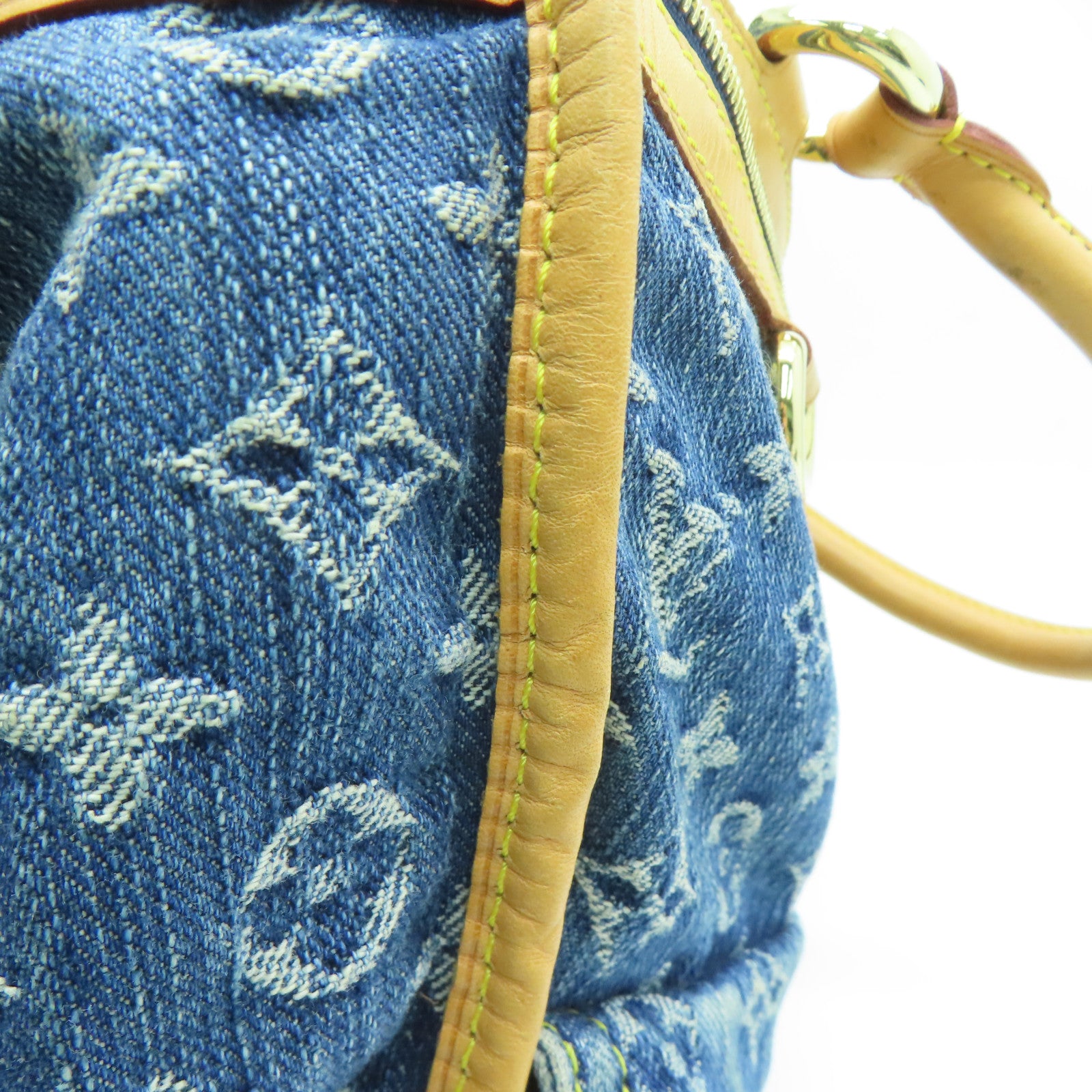 LOUIS VUITTON Monogram DenimFlat Shopper Tote金扣手挽袋蓝色