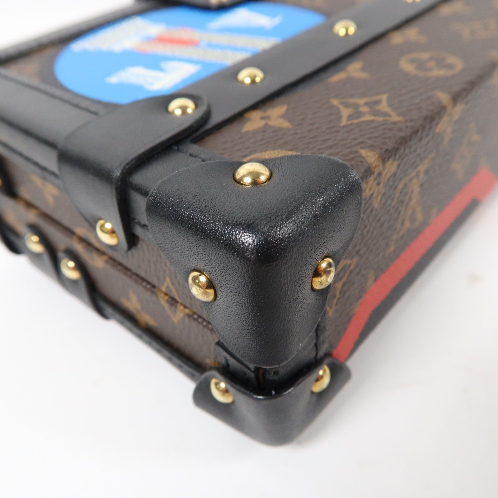 LOUIS VUITTON Monogram Petite Malle金扣肩背袋啡色/黑色