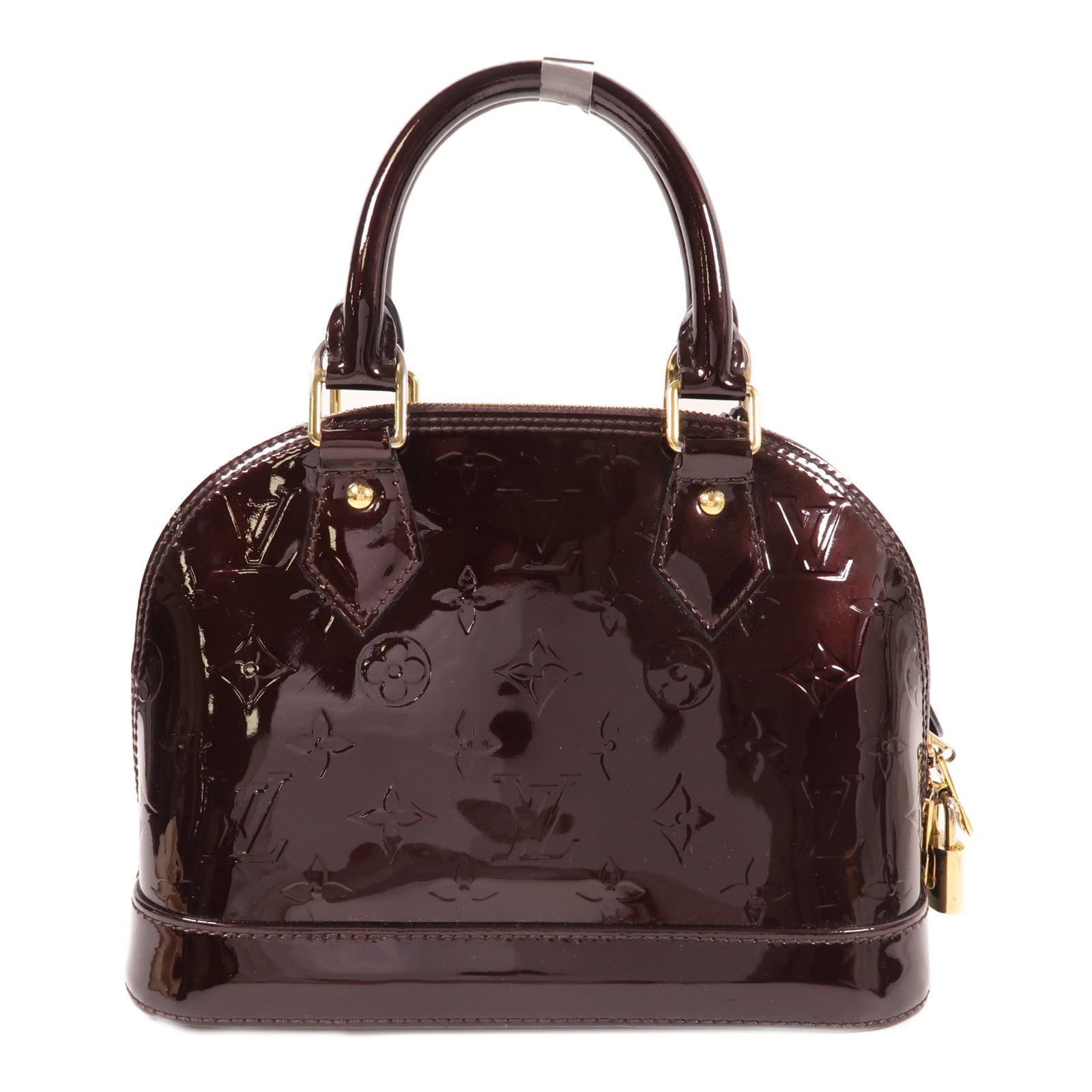 LOUIS VUITTON Vernis Alma BB金扣手挽肩背兩用袋酒紅色