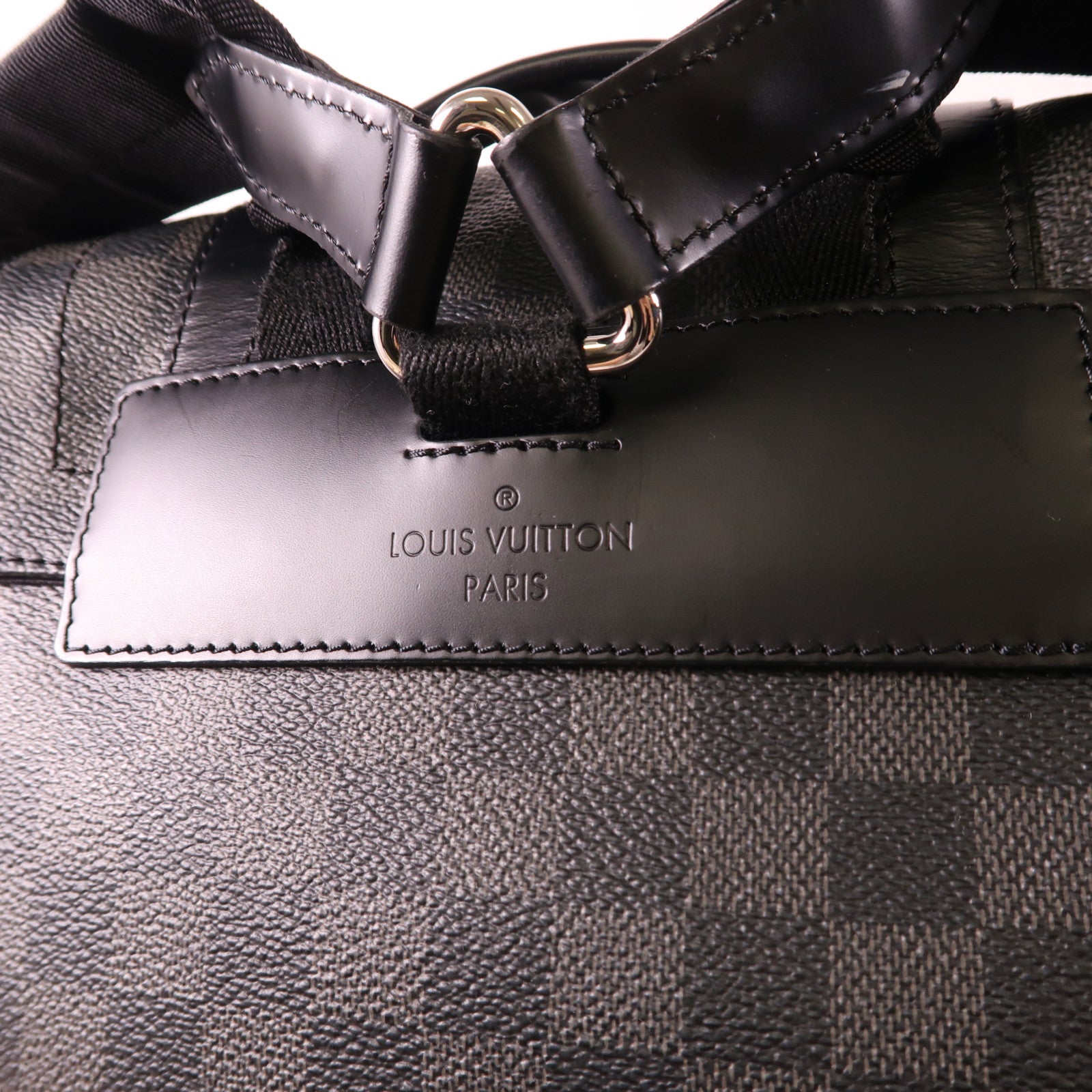 LOUIS VUITTON Damier Graphite Christopher MM銀扣背包色