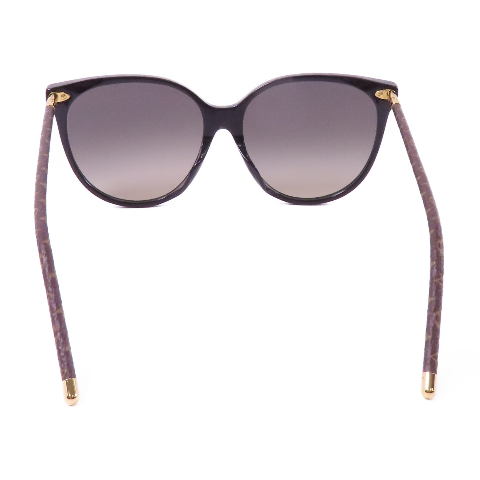 LOUIS VUITTON PVC/金屬Sunglasses金扣太陽眼鏡黑色/棕色