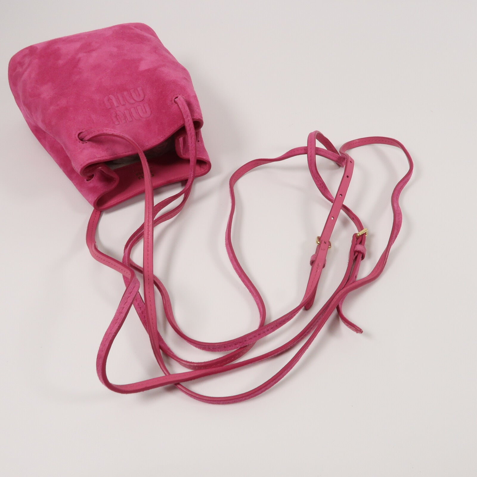 Miu Miu 麂皮皮革Bucket Bag肩背袋