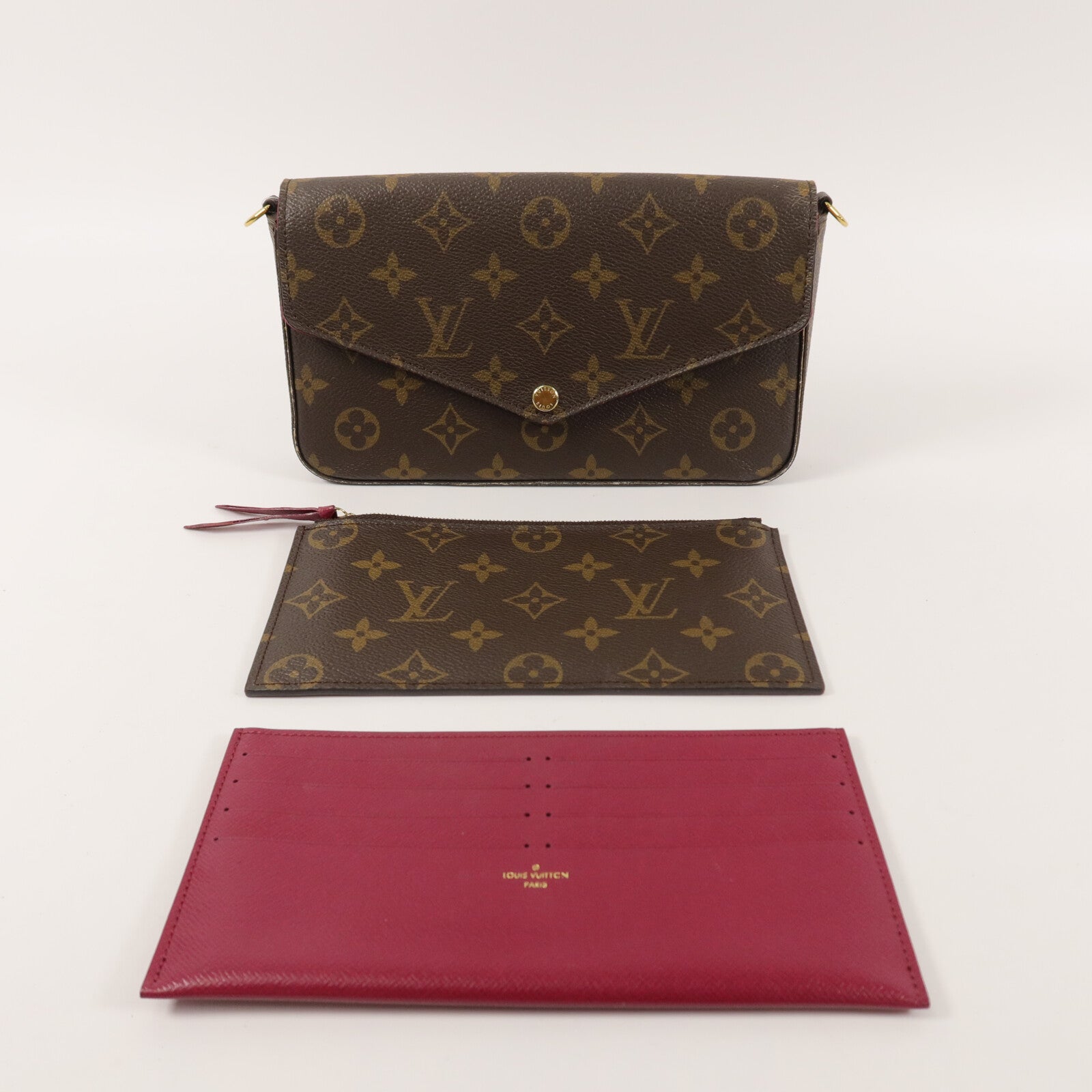 LOUIS VUITTON Monogram Pochette Felicie鏈帶肩背袋