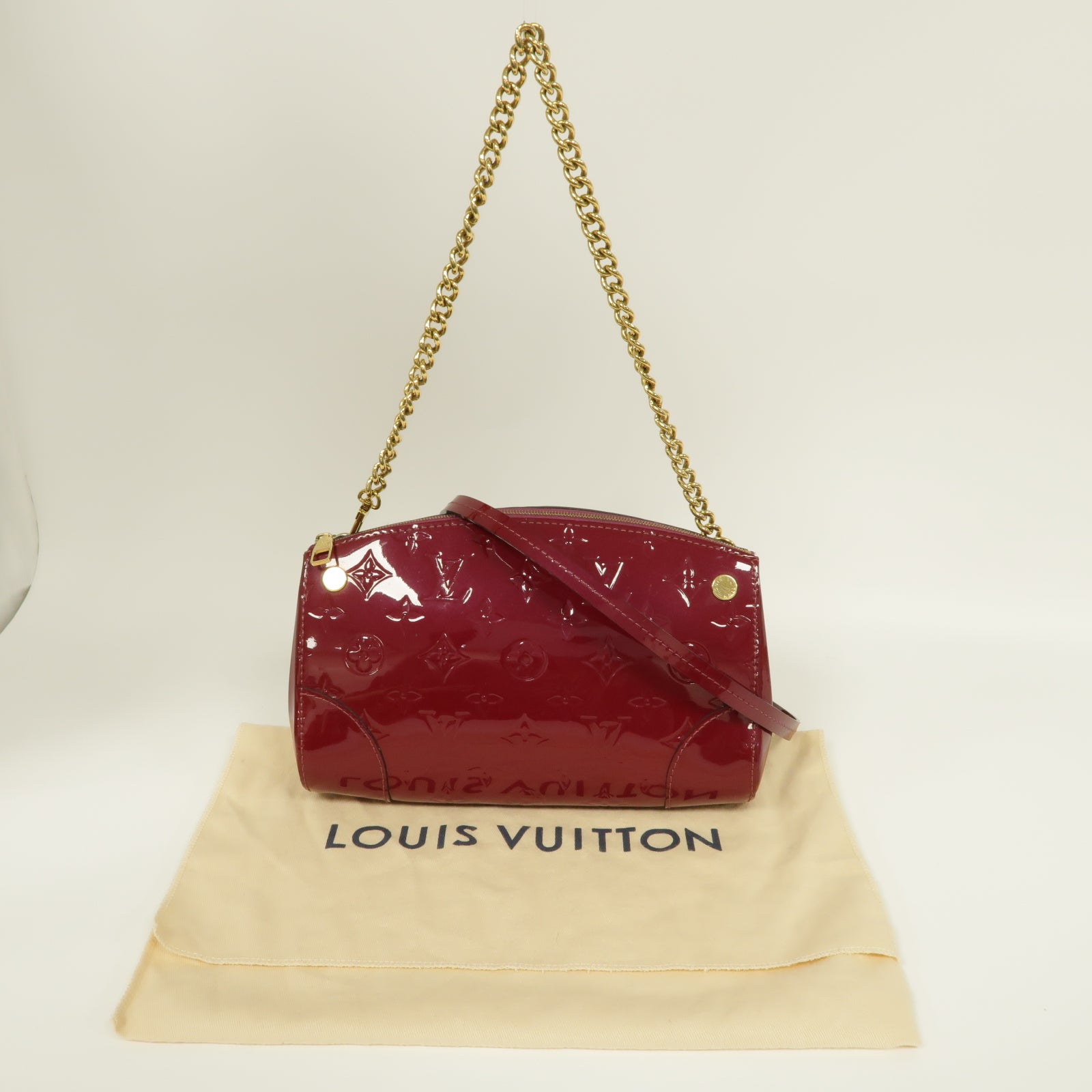 LOUIS VUITTON **【激減優惠】Vernis Santa Monica金扣肩背袋酒紅色