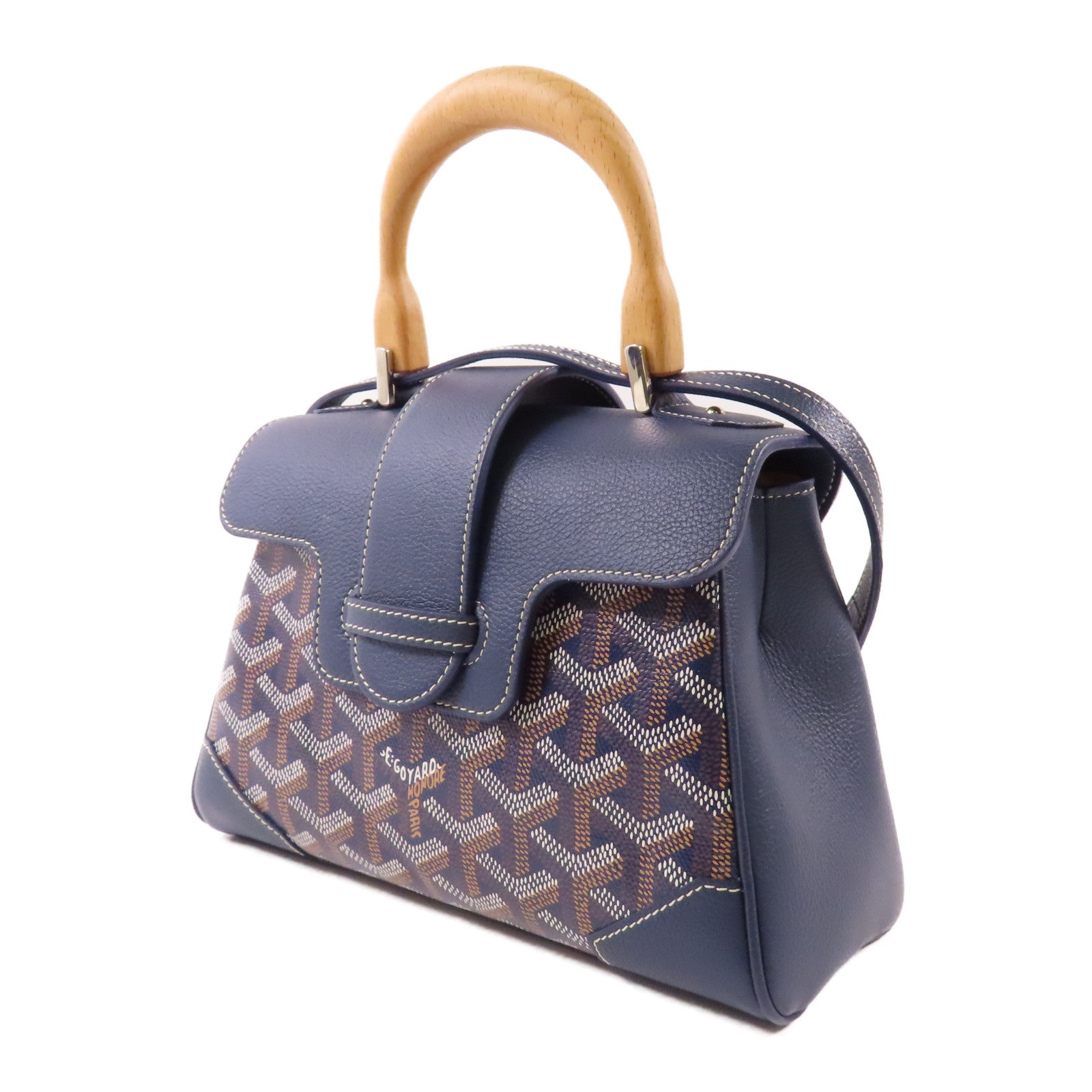 GOYARD SHW Saigon Souple Mini 2 Way Bag SAIGONMINTY07CL07P Coated Canvas Navy