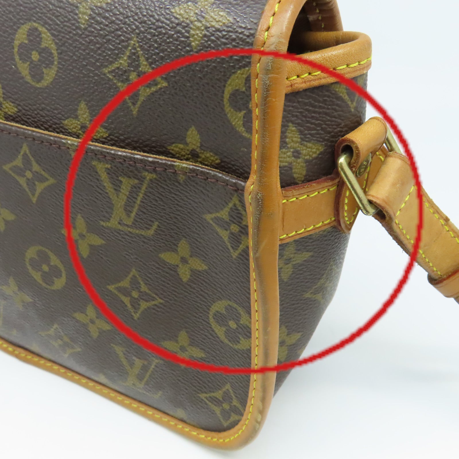 LOUIS VUITTON Monogram Sologne Shoulder Bag金扣肩背袋啡色