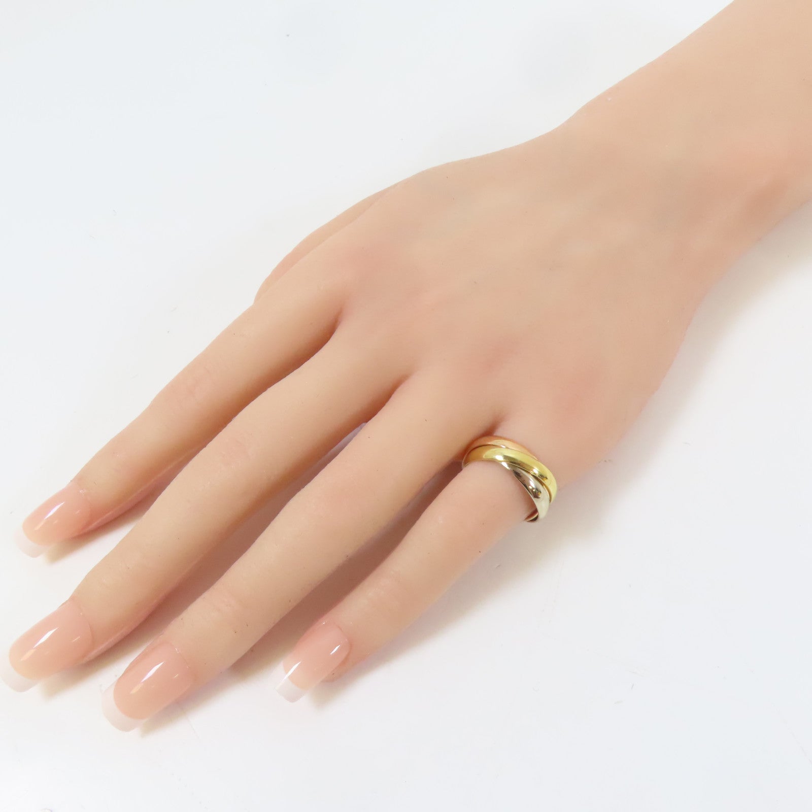 CARTIER 18K黃金/白金/玫瑰金Les Must De Trinity戒指Cartier#50/US#5.25