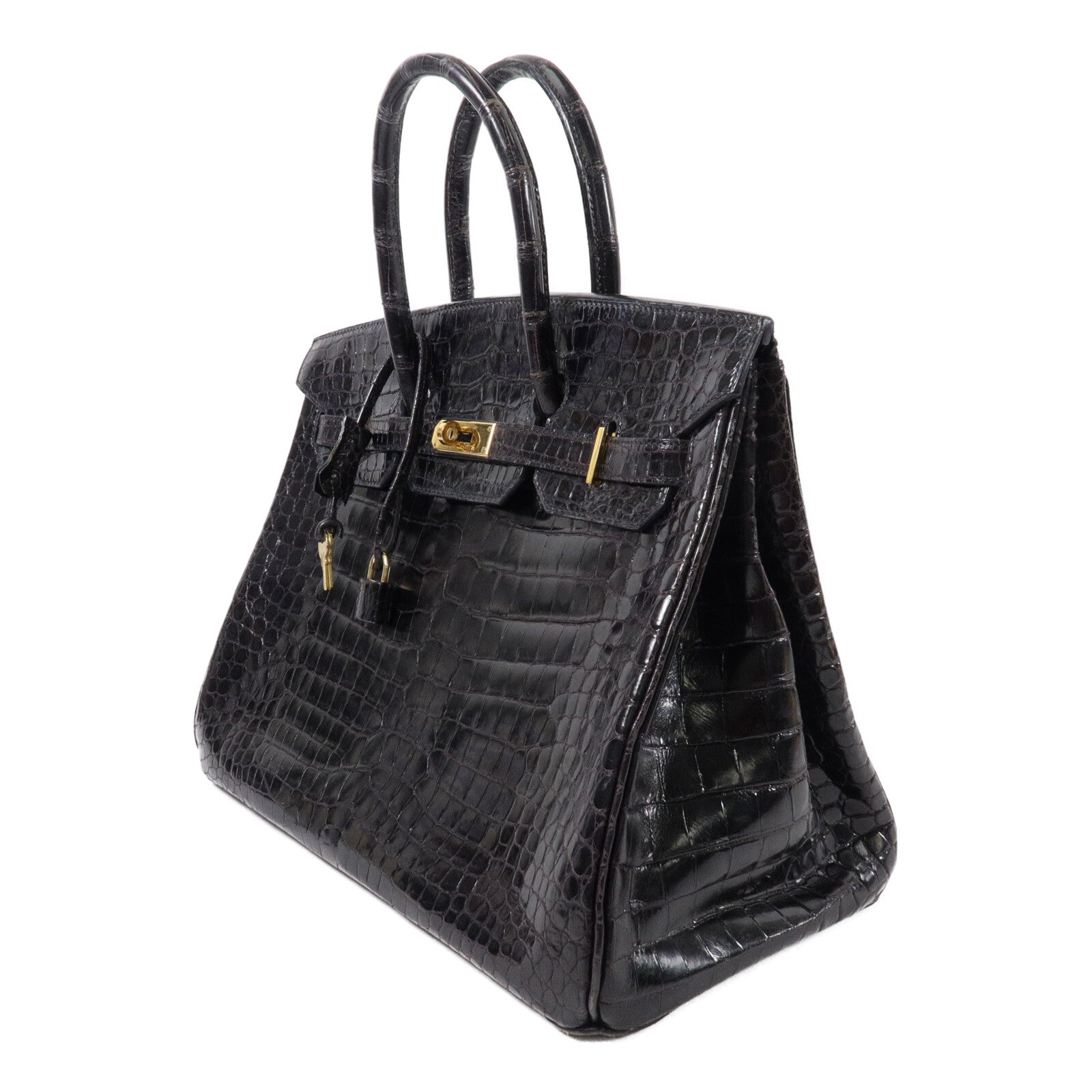 HERMES 鱷魚皮革Birkin 35手挽袋Noir