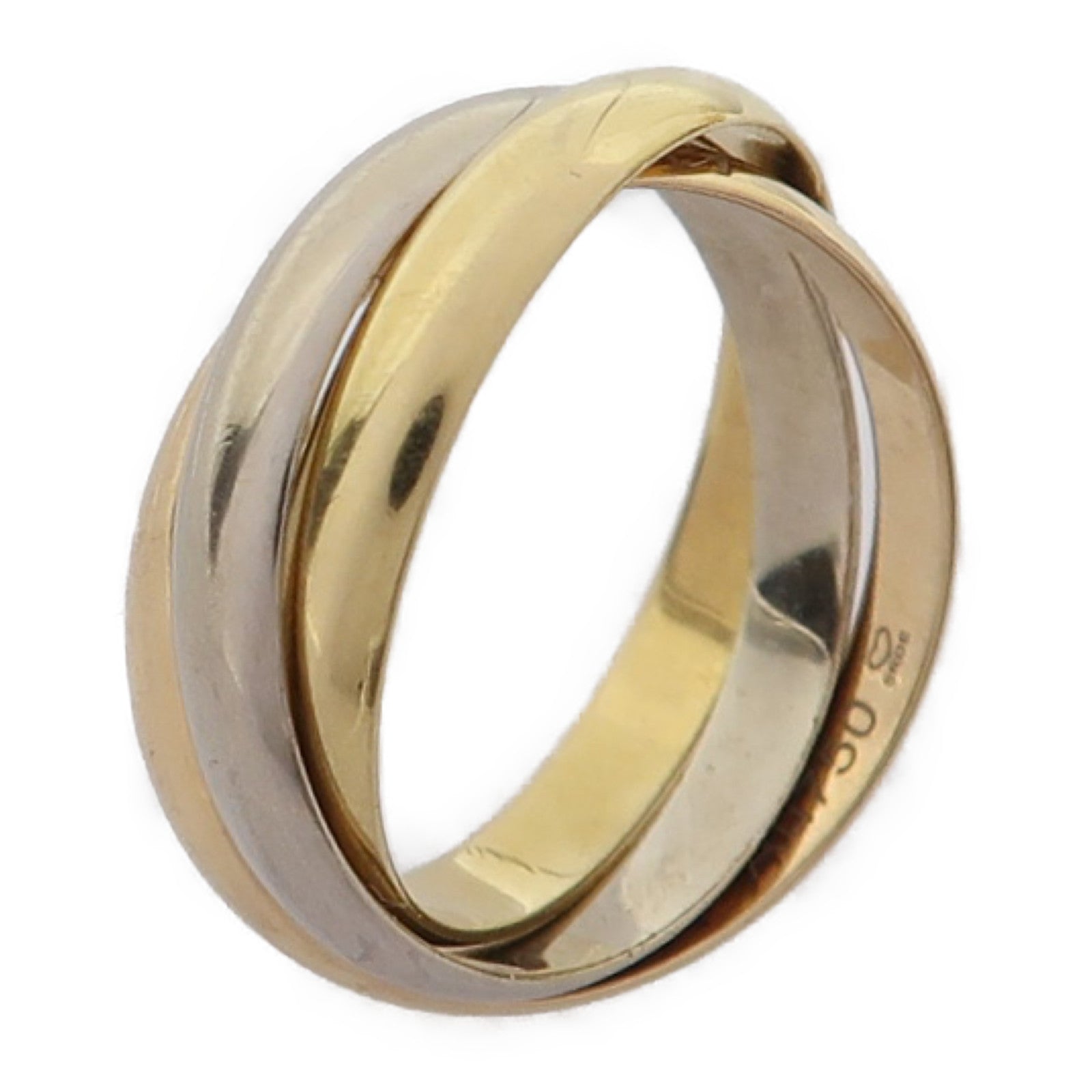 CARTIER 18K金/白金/玫瑰金Trinity戒指US#4.25 #47