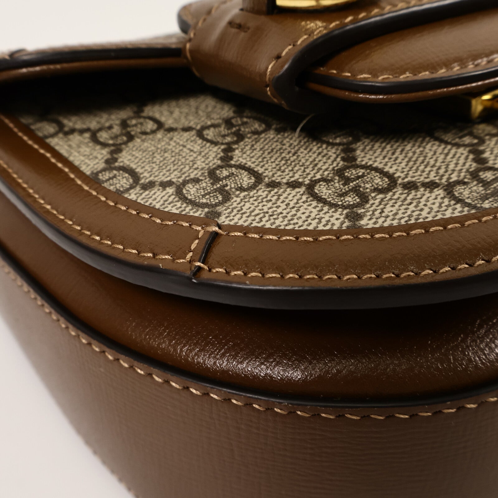 GUCCI 塗層帆布Horsebit 1955 Mini Top手挽肩背兩用袋