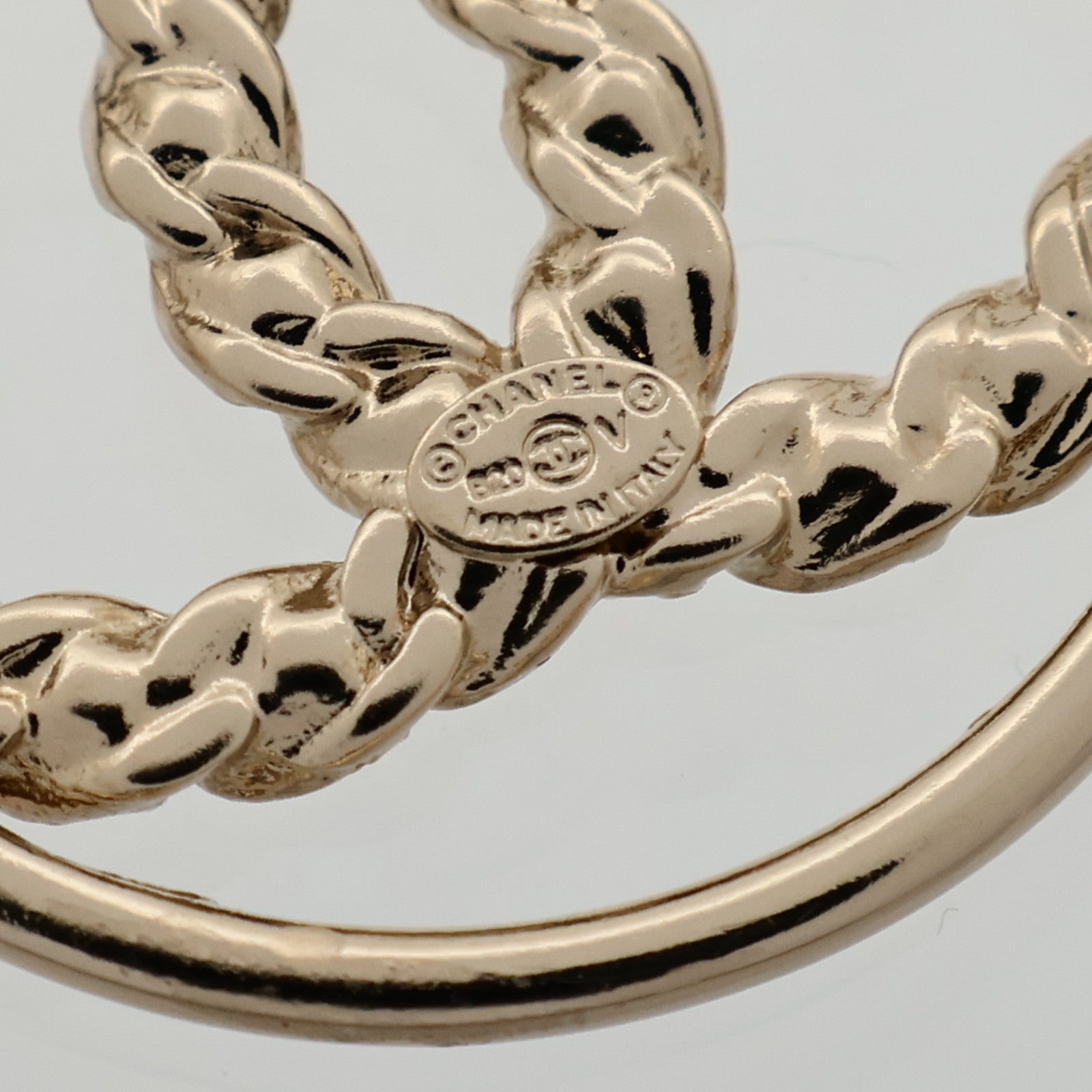 CHANEL 金屬CC Crystal Round Earrings耳環
