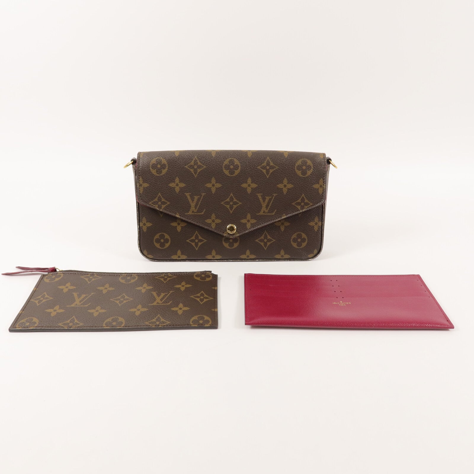 LOUIS VUITTON Monogram Pochette Felicie鏈帶肩背袋