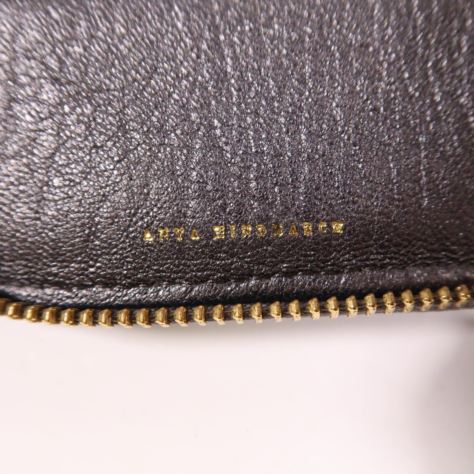 ANYA HINDMARCH 【激減優惠】皮革Wallet金扣錢包